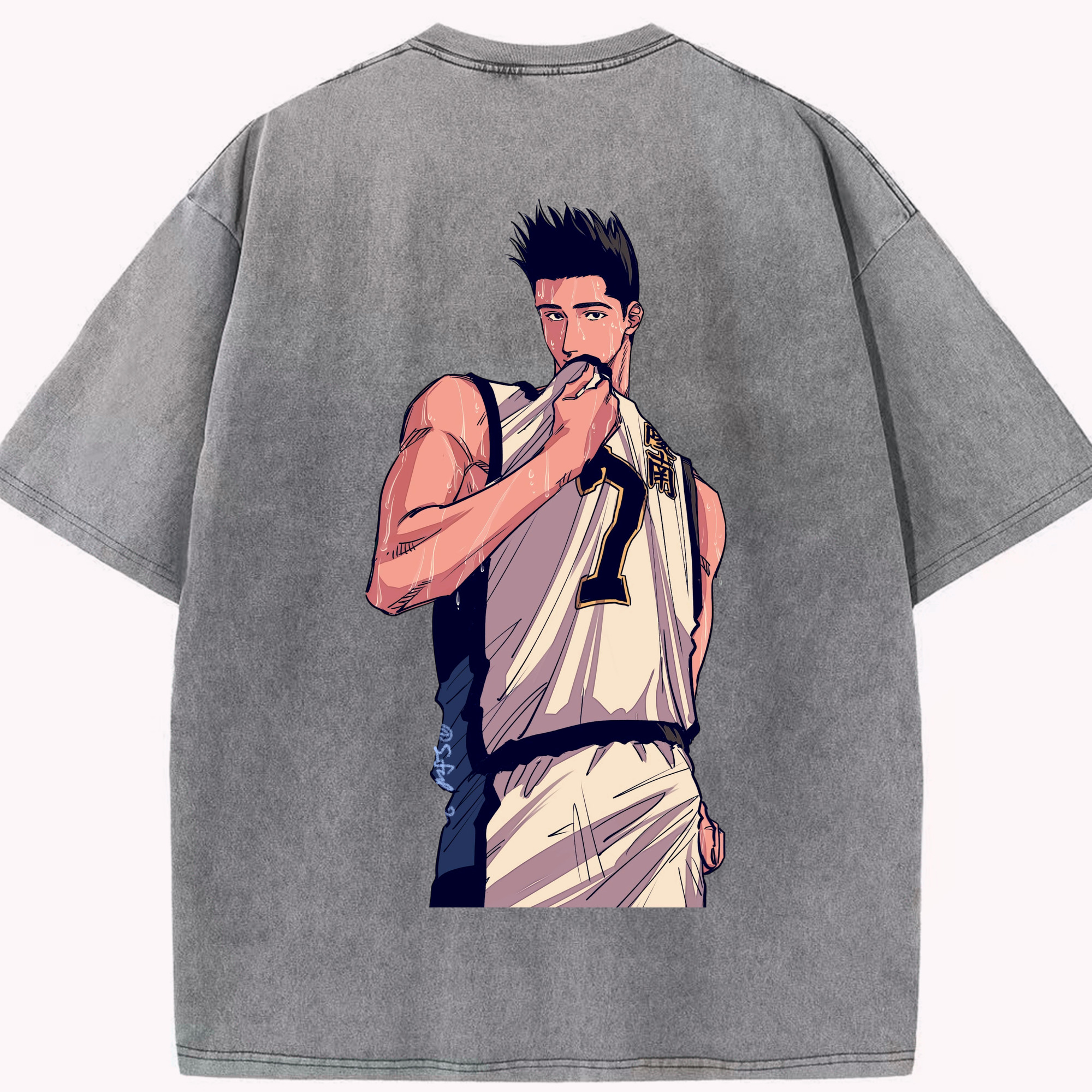 SLAM DUNK／スラムダンク 綿100% ヴィンテージ風 半袖Tシャツ（背面プリント）