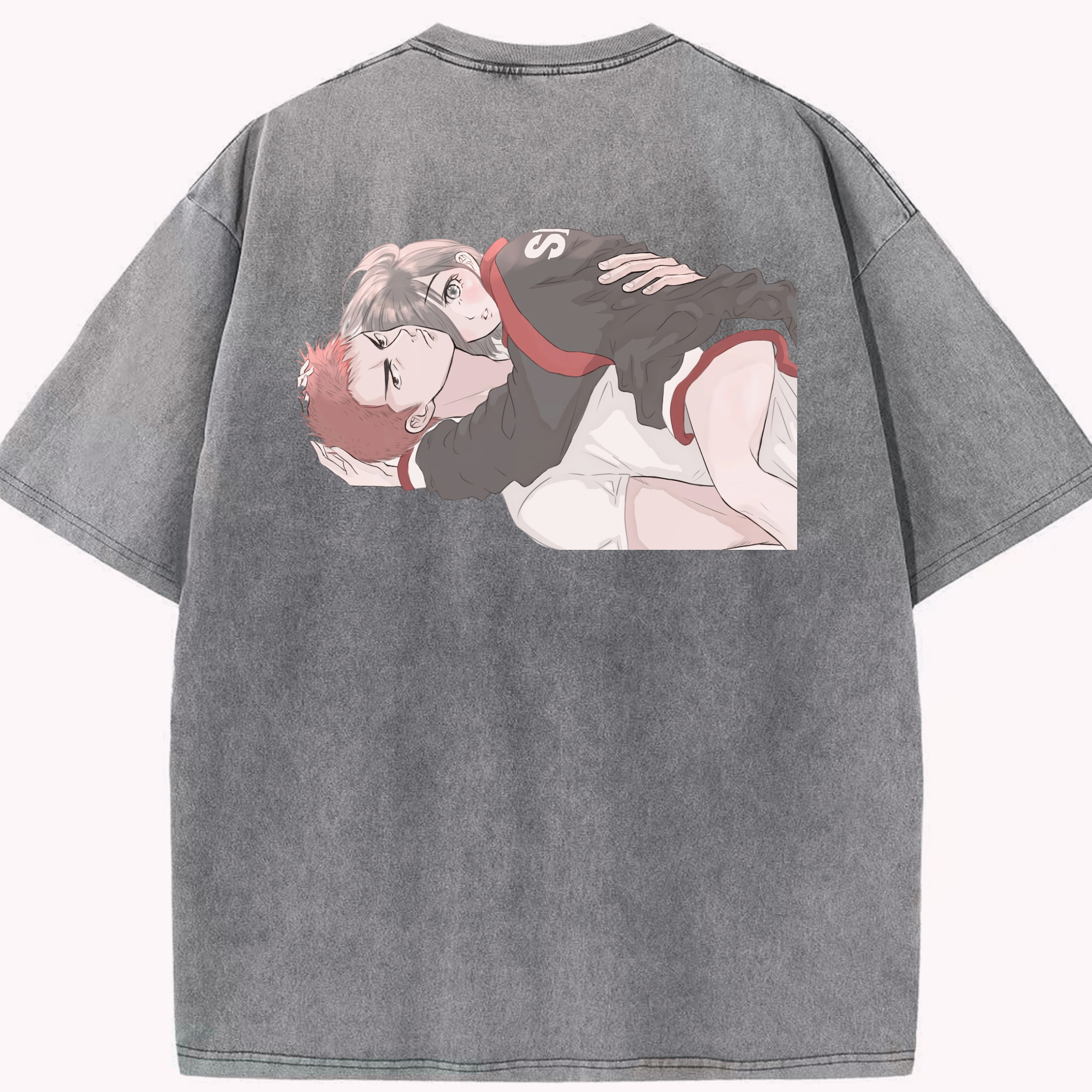 SLAM DUNK／スラムダンク 綿100% ヴィンテージ風 半袖Tシャツ（背面プリント）