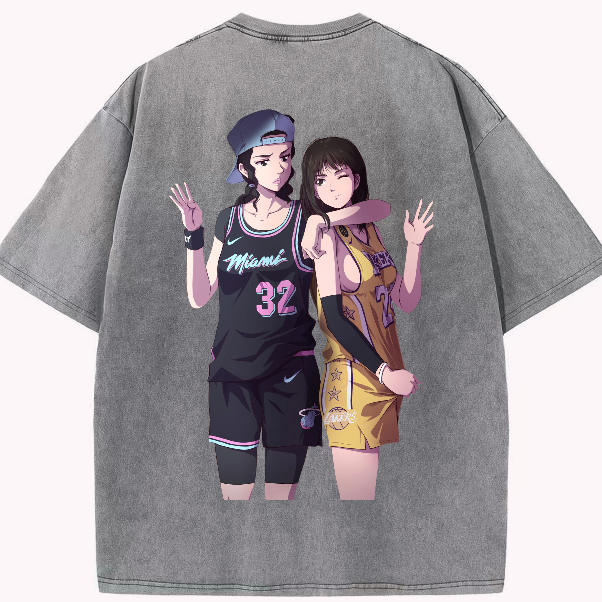 （画像用） SLAM DUNK／スラムダンク 綿100% ヴィンテージ風 半袖Tシャツ（背面プリント）