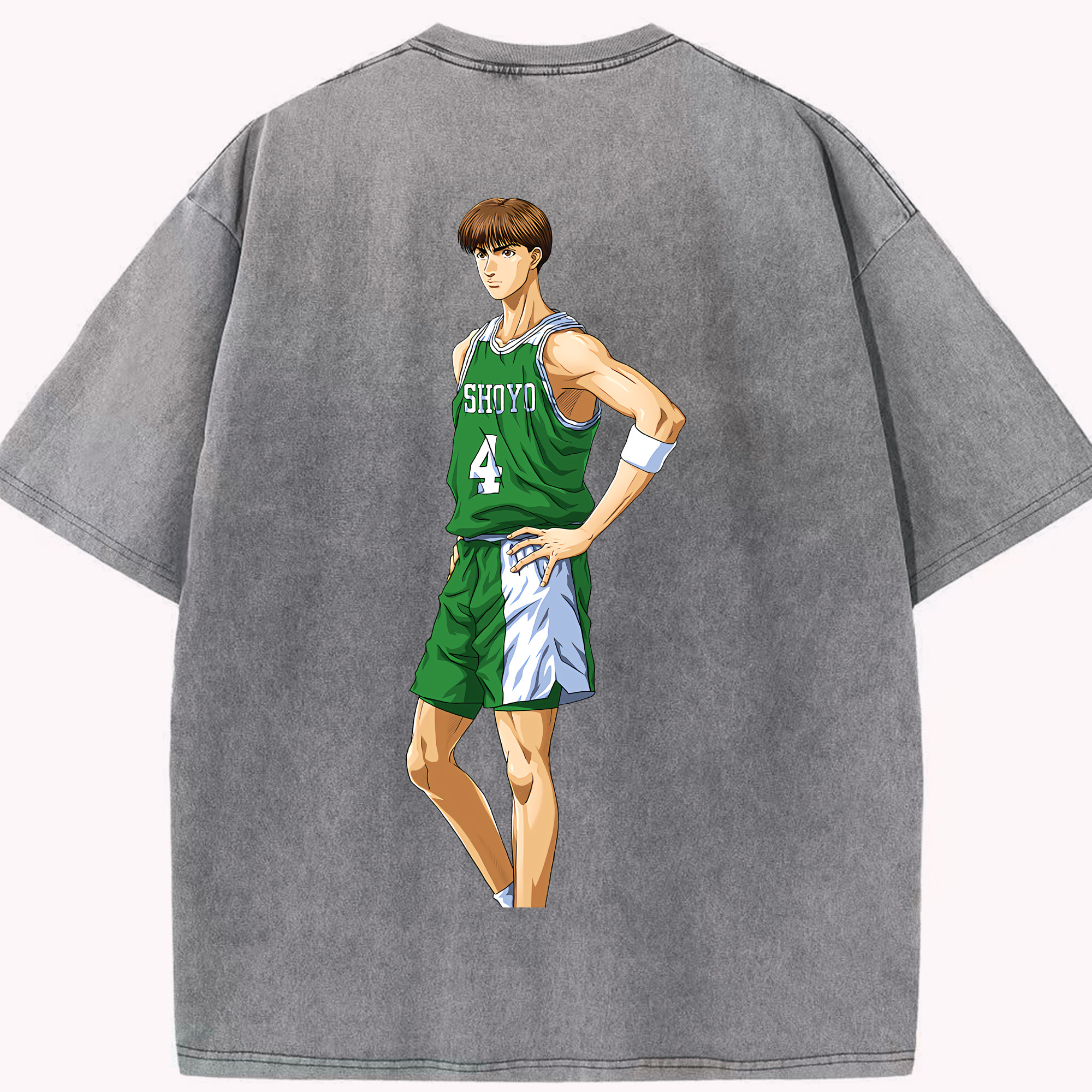 SLAM DUNK／スラムダンク 綿100% ヴィンテージ風 半袖Tシャツ（背面プリント）