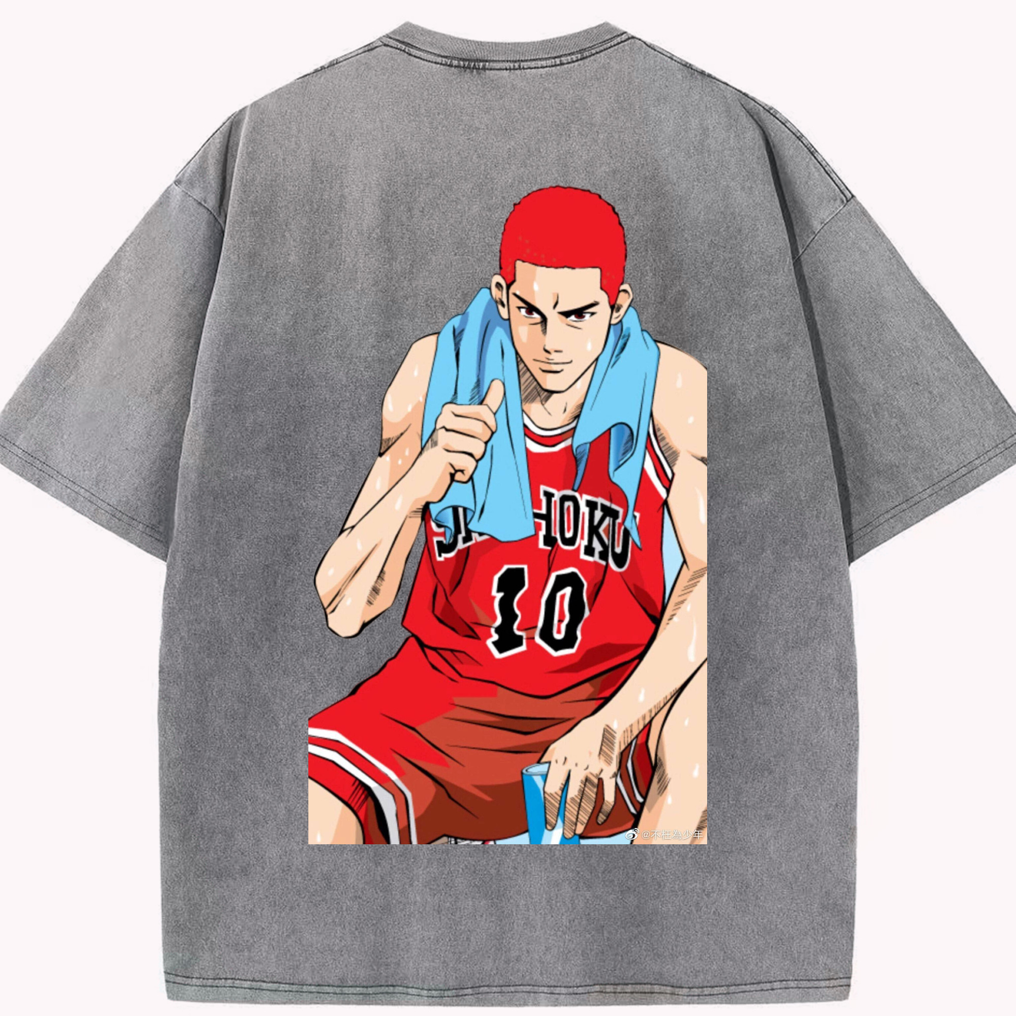 （画像用） SLAM DUNK／スラムダンク 綿100% ヴィンテージ風 半袖Tシャツ（背面プリント）