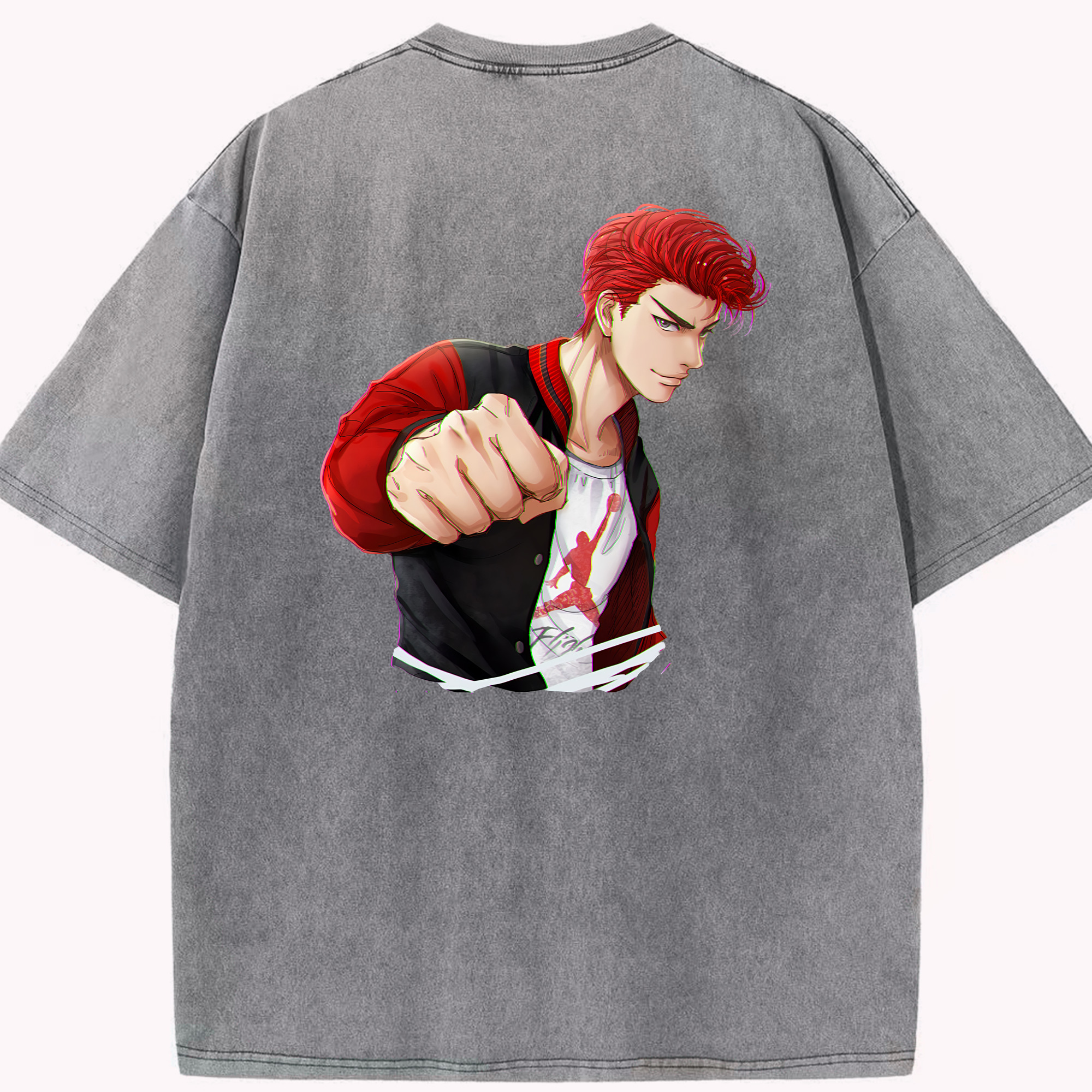 （画像用） SLAM DUNK／スラムダンク 綿100% ヴィンテージ風 半袖Tシャツ（背面プリント）