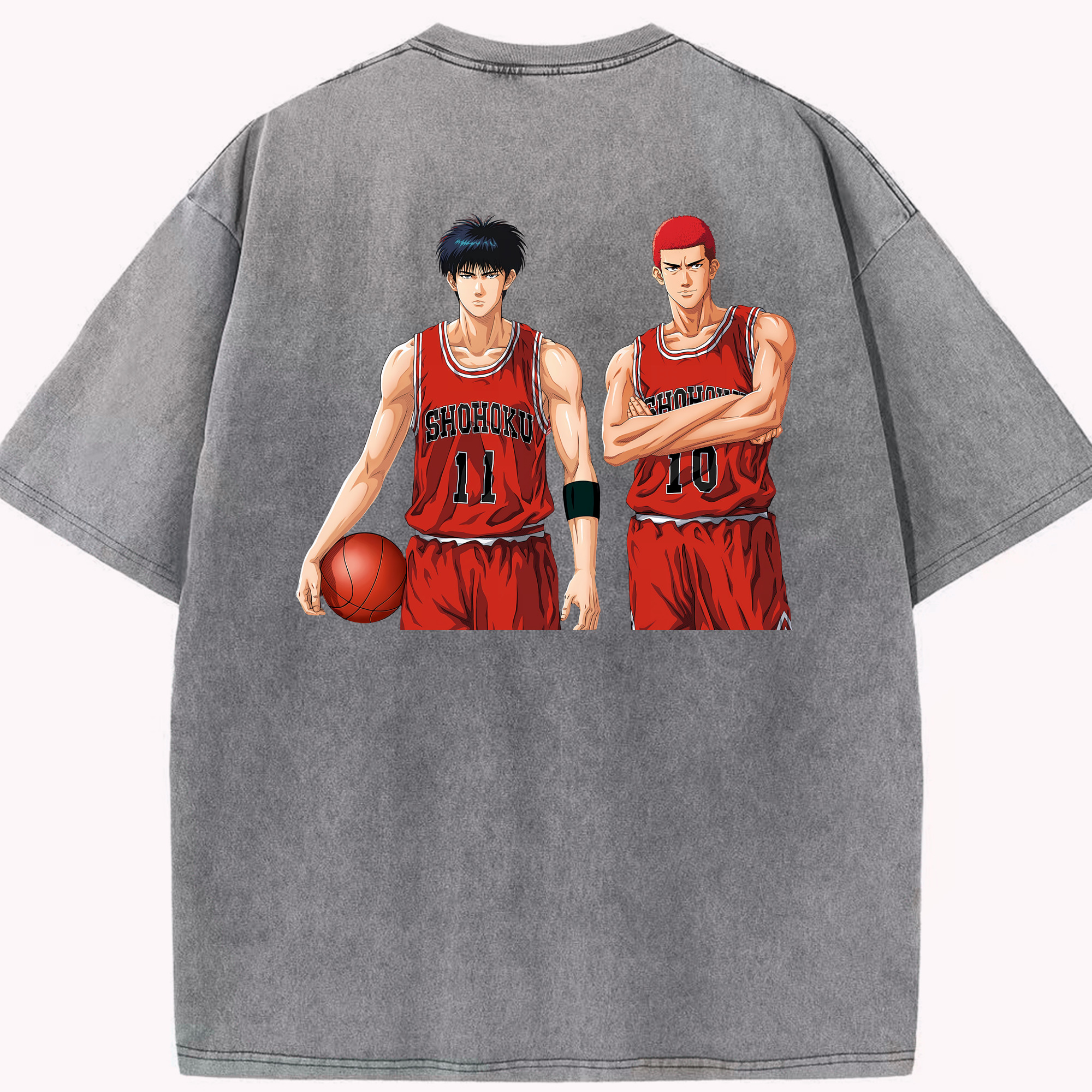 （画像用） SLAM DUNK／スラムダンク 綿100% ヴィンテージ風 半袖Tシャツ（背面プリント）