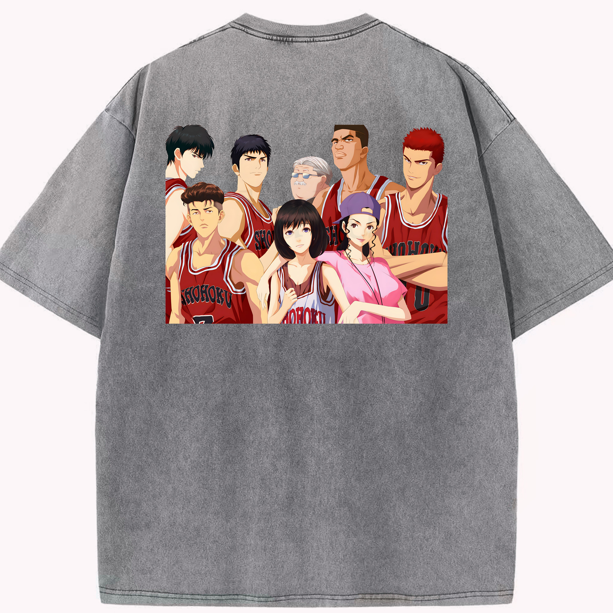 （画像用） SLAM DUNK／スラムダンク 綿100% ヴィンテージ風 半袖Tシャツ（背面プリント）
