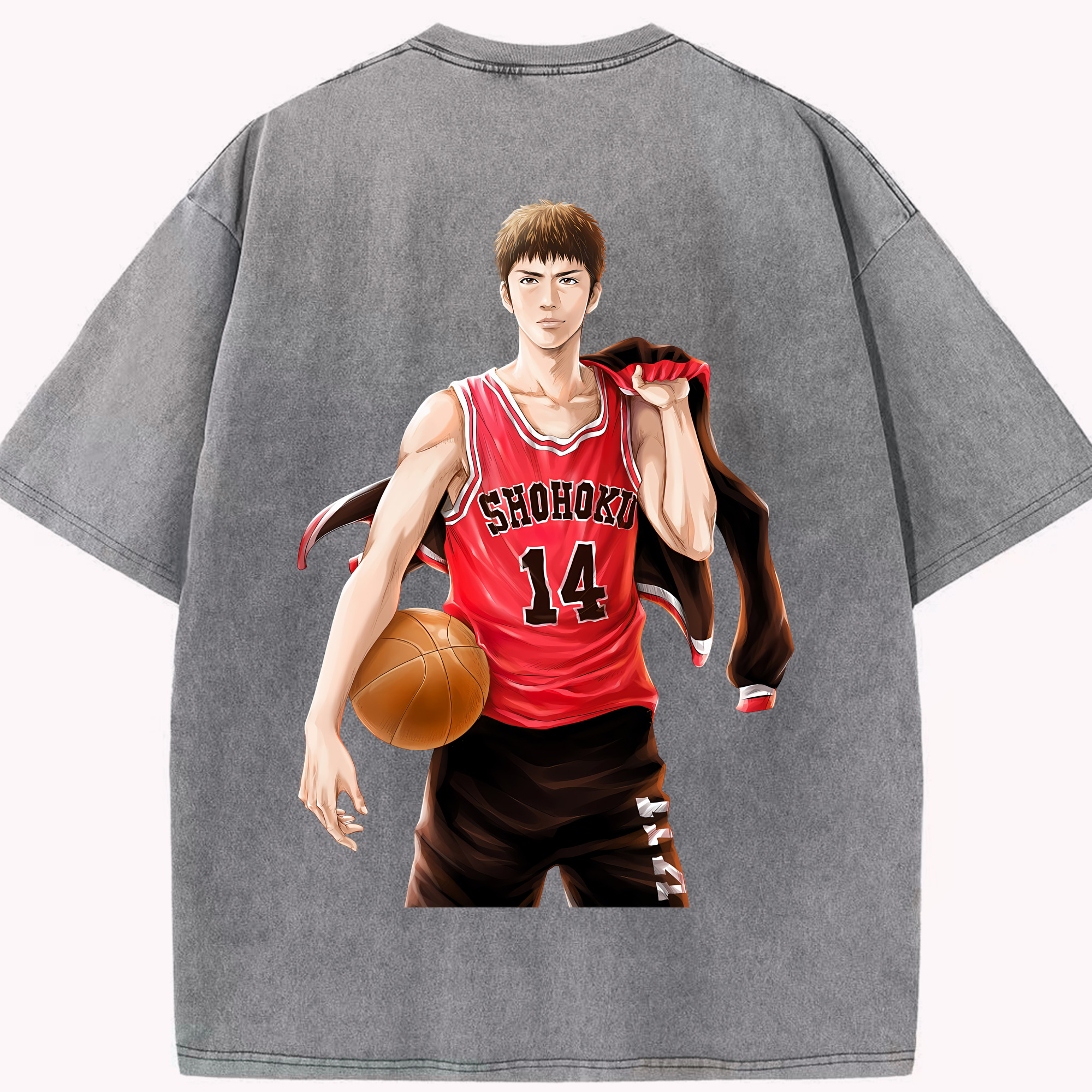 （画像用） SLAM DUNK／スラムダンク 綿100% ヴィンテージ風 半袖Tシャツ（背面プリント）