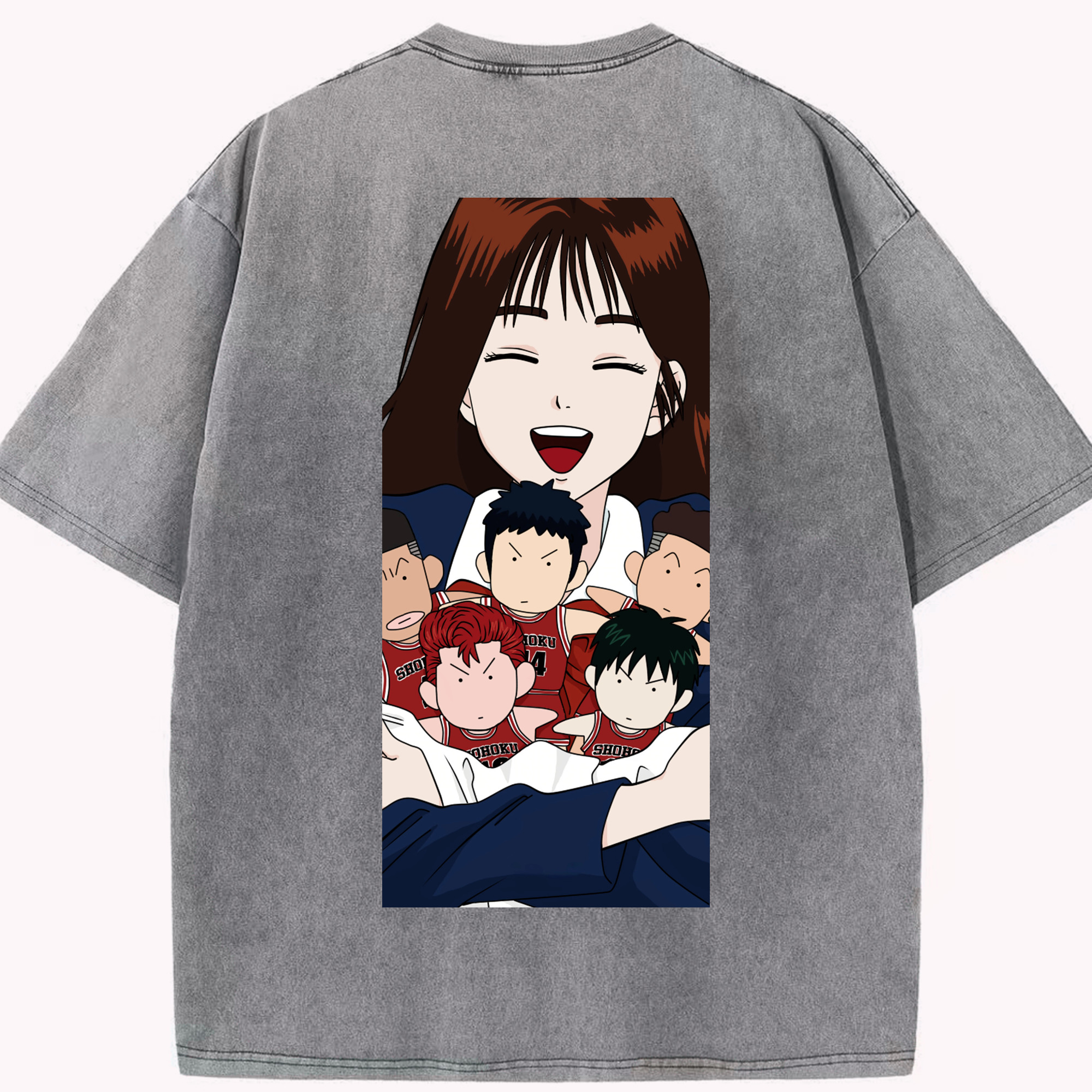 SLAM DUNK／スラムダンク 綿100% ヴィンテージ風 半袖Tシャツ（背面プリント）