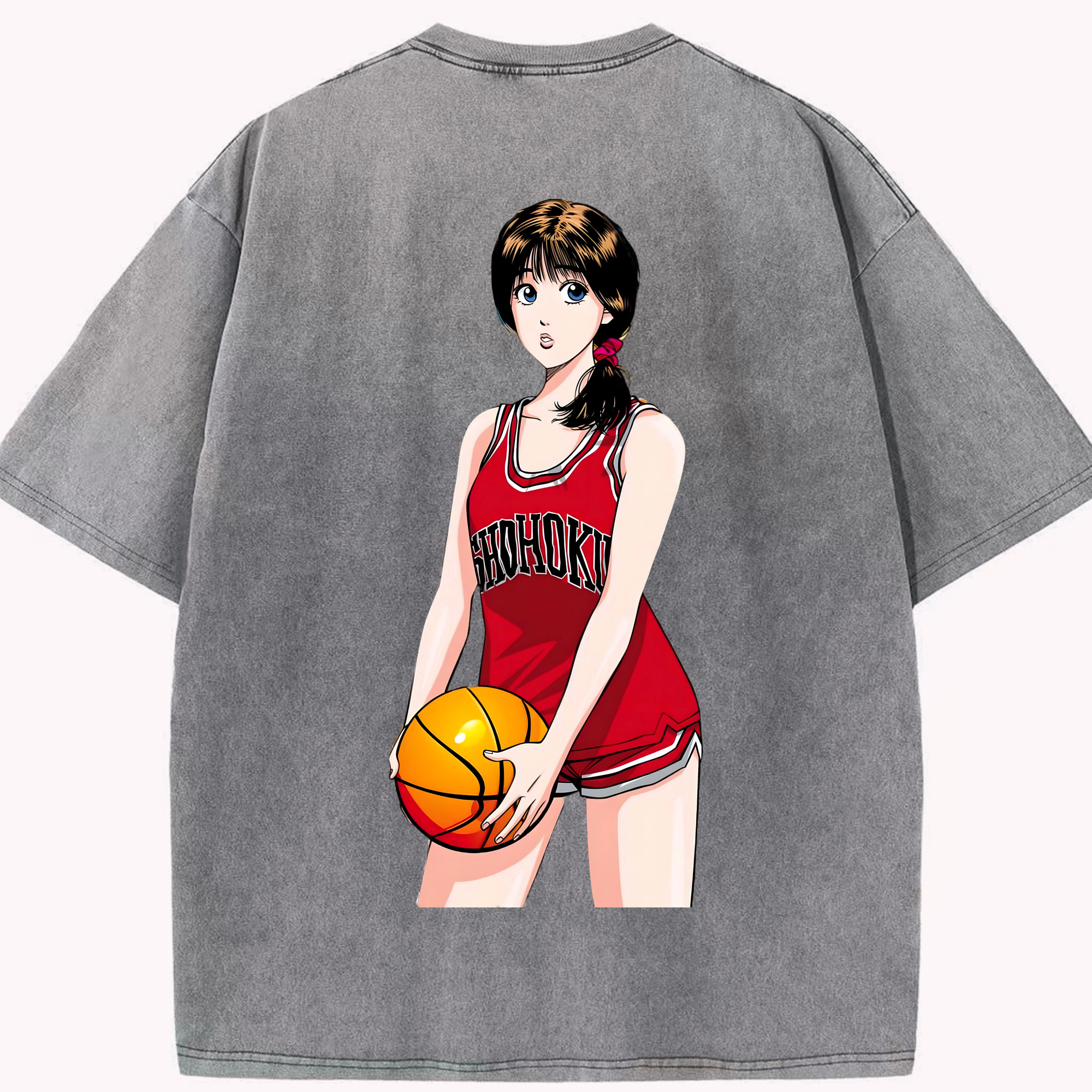 SLAM DUNK／スラムダンク 綿100% ヴィンテージ風 半袖Tシャツ（背面プリント）