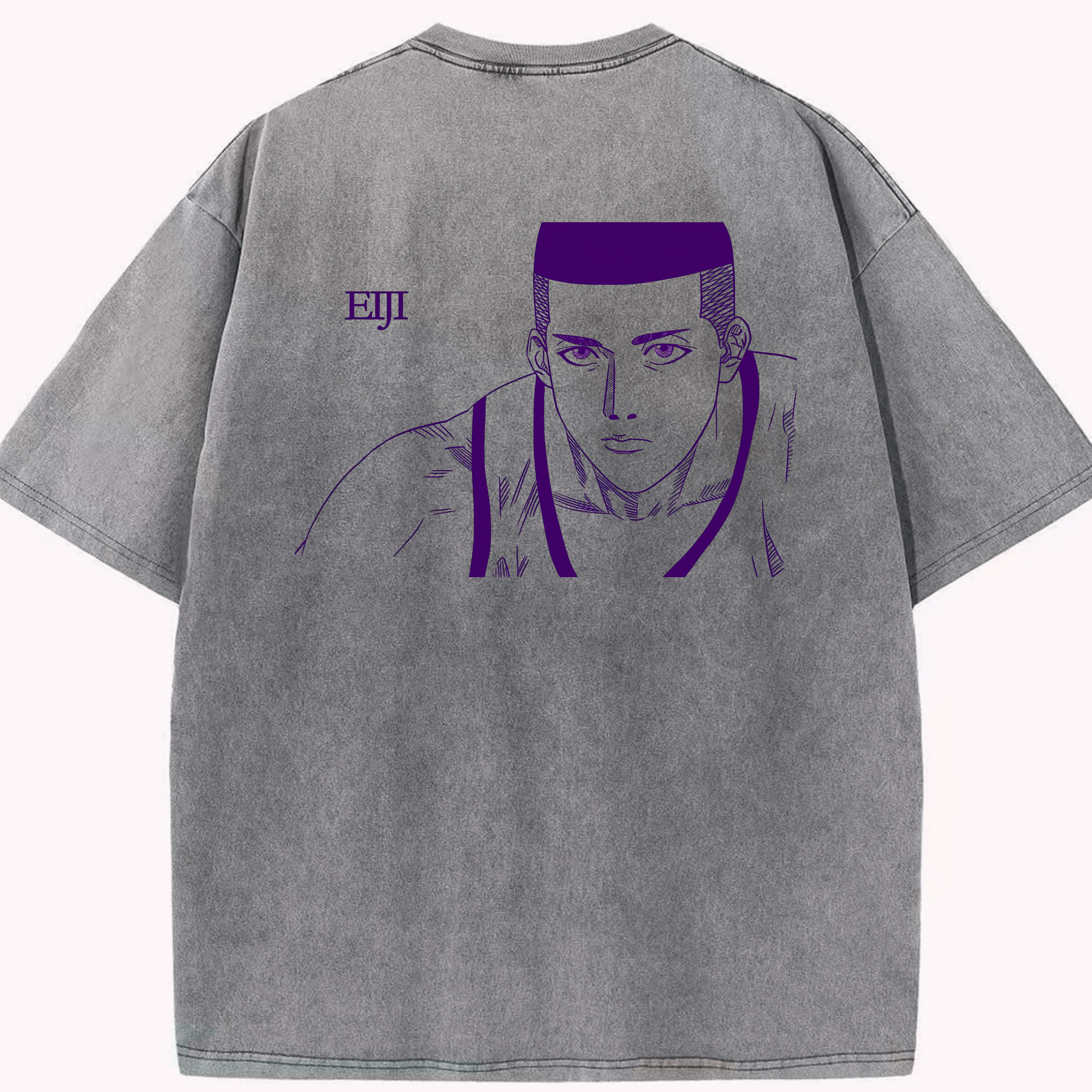 SLAM DUNK／スラムダンク 綿100% ヴィンテージ風 半袖Tシャツ（背面プリント）