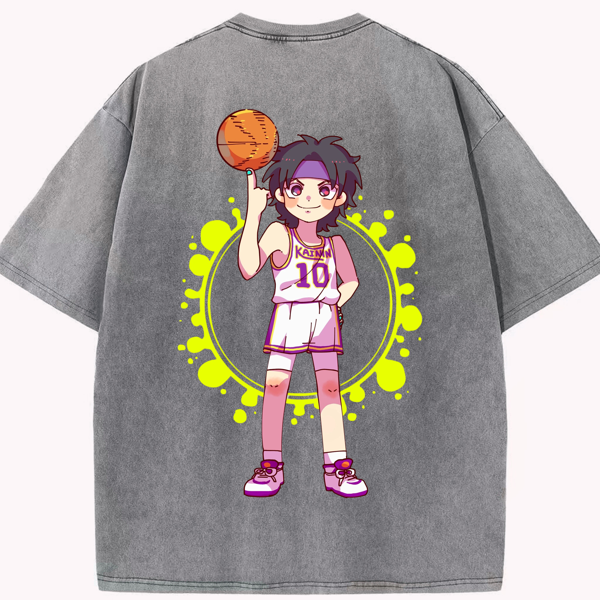 SLAM DUNK／スラムダンク 綿100% ヴィンテージ風 半袖Tシャツ（背面プリント）