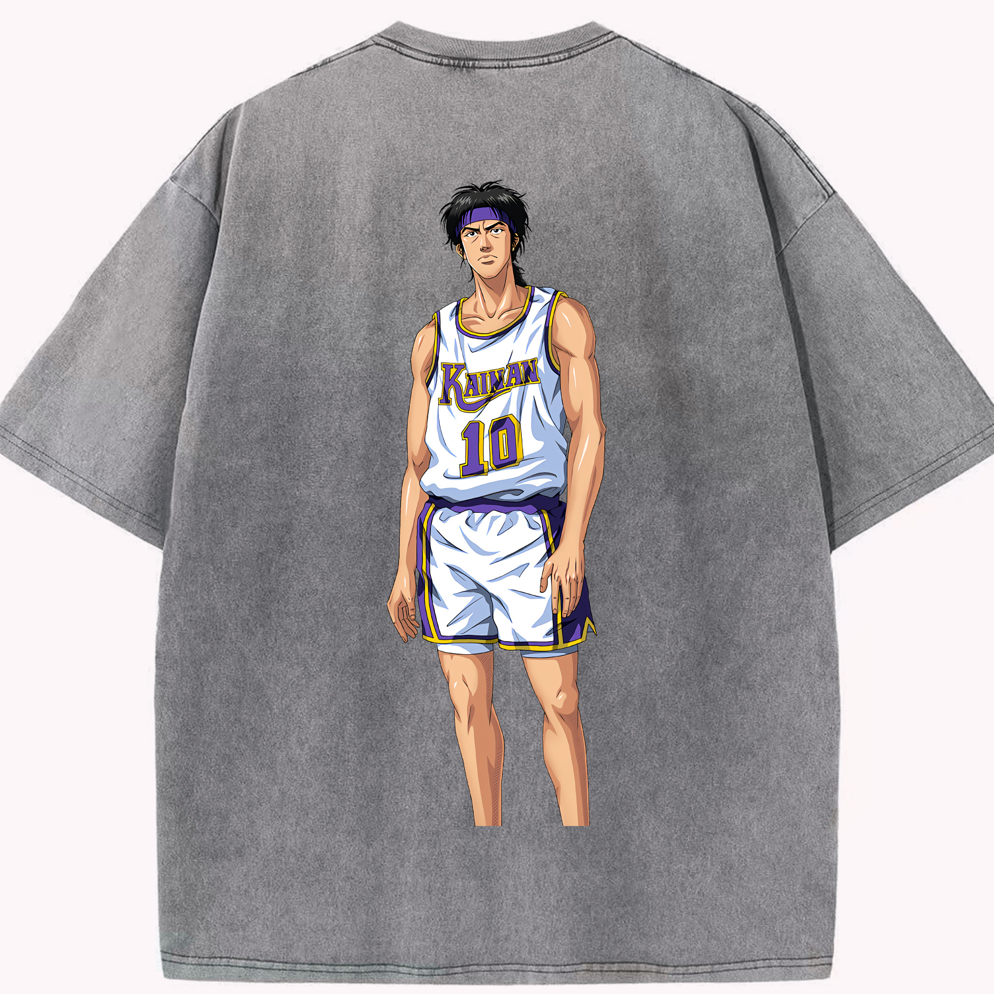 SLAM DUNK／スラムダンク 綿100% ヴィンテージ風 半袖Tシャツ（背面プリント）