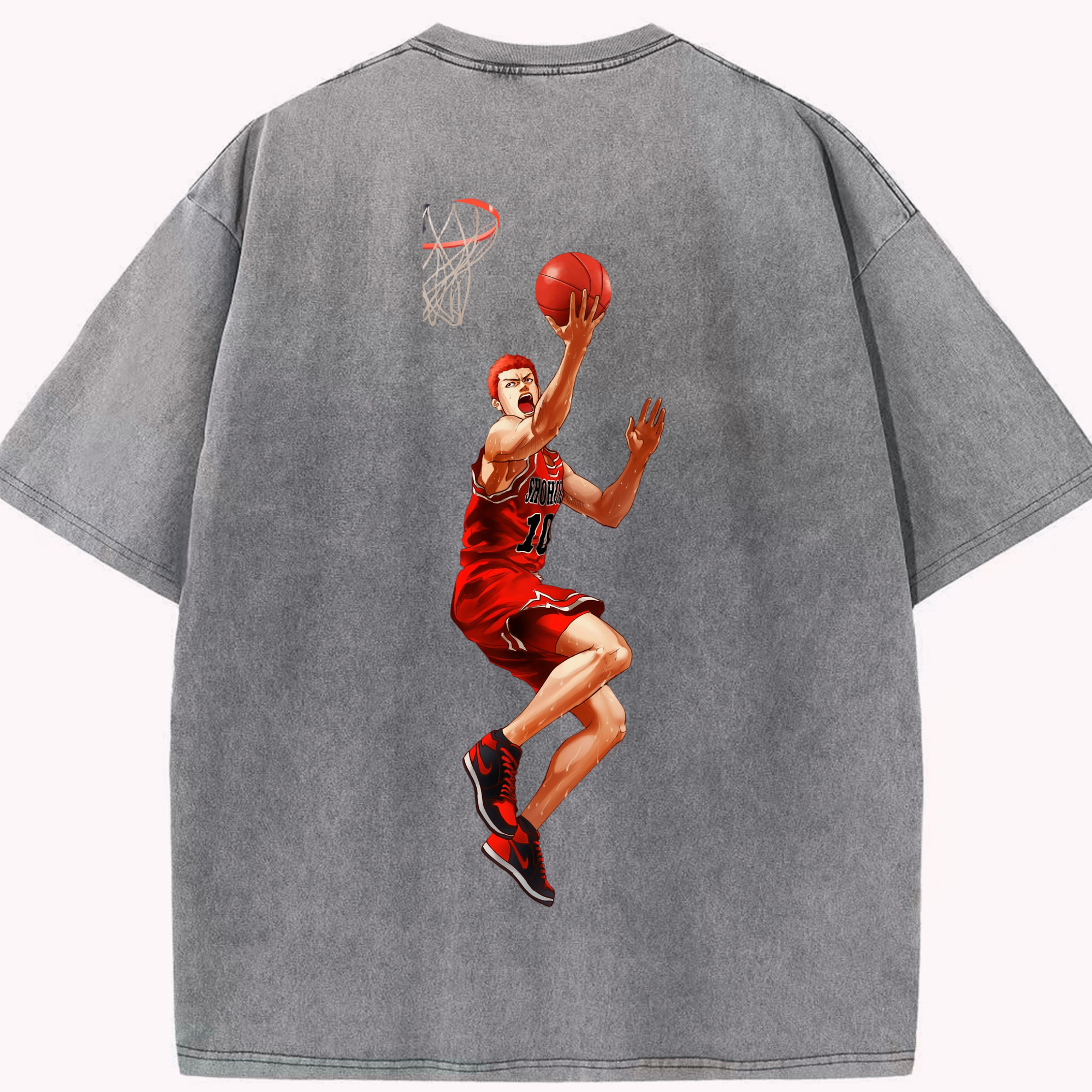 （画像用） SLAM DUNK／スラムダンク 綿100% ヴィンテージ風 半袖Tシャツ（背面プリント）