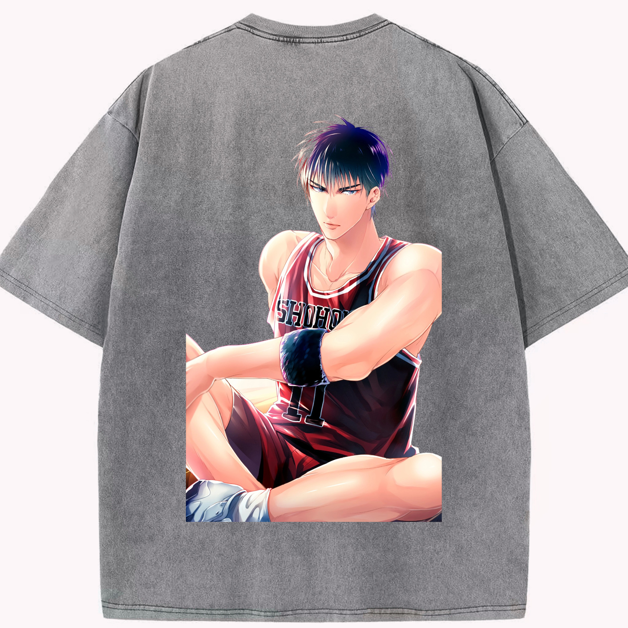 （画像用） SLAM DUNK／スラムダンク 綿100% ヴィンテージ風 半袖Tシャツ（背面プリント）