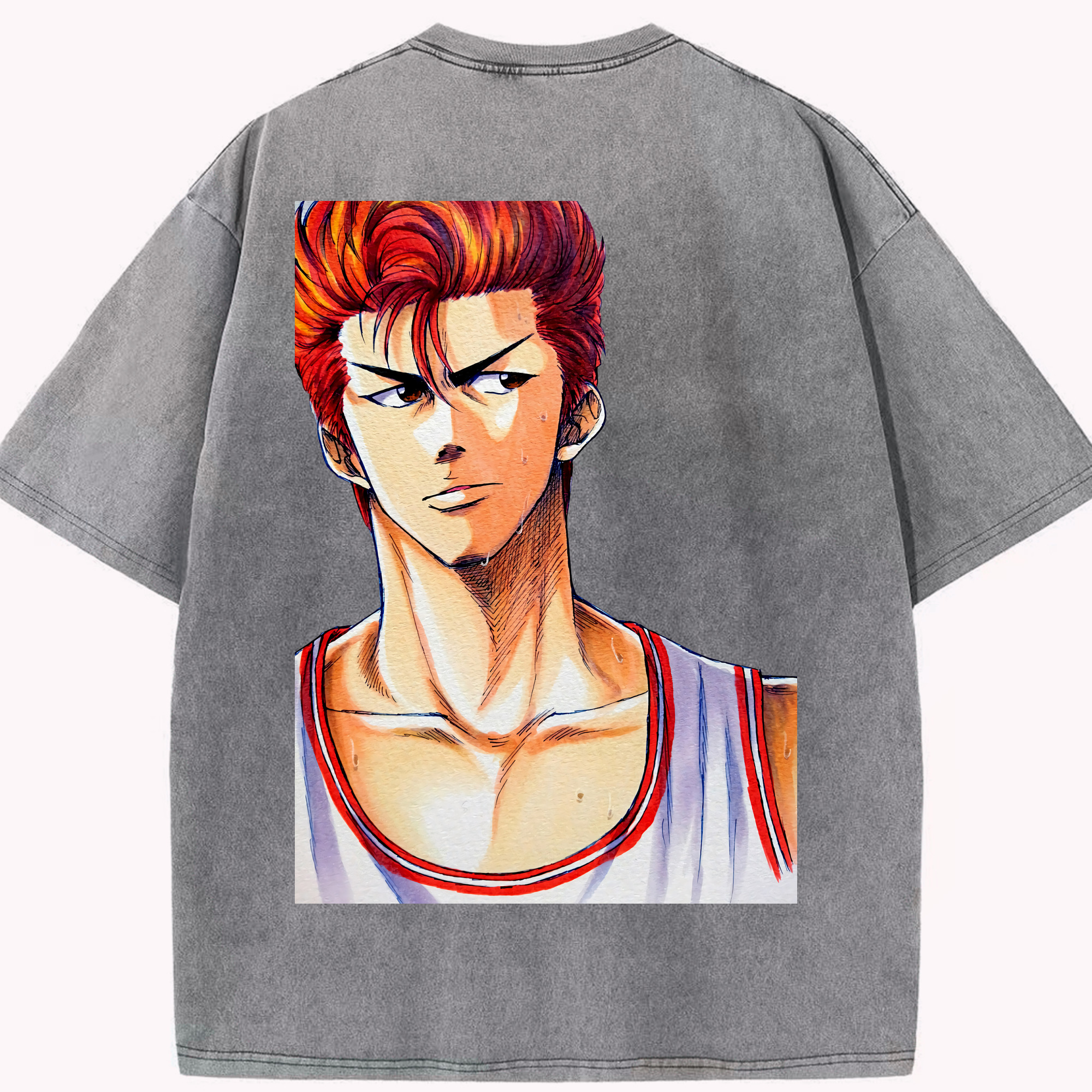 （画像用） SLAM DUNK／スラムダンク 綿100% ヴィンテージ風 半袖Tシャツ（背面プリント）