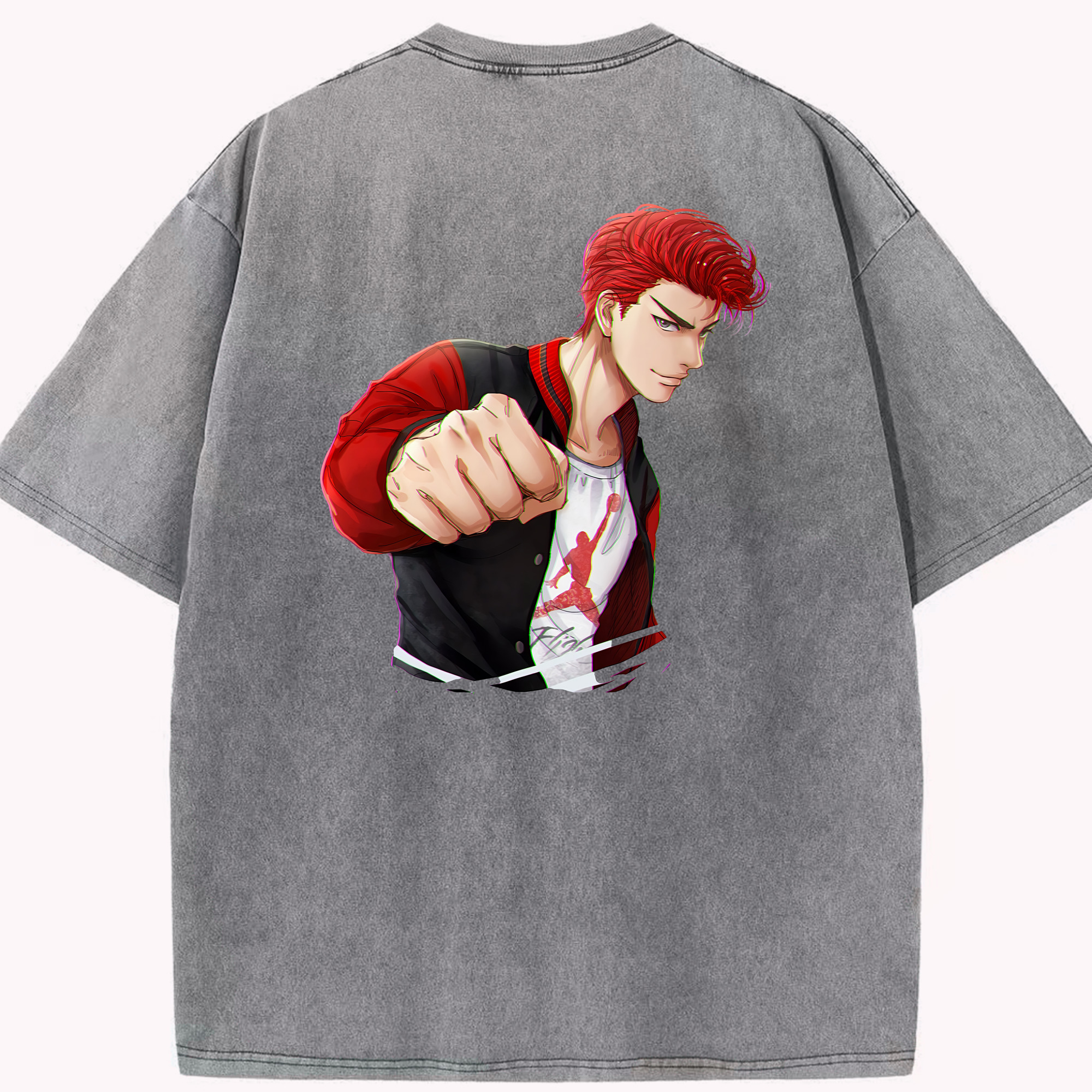 （画像用） SLAM DUNK／スラムダンク 綿100% ヴィンテージ風 半袖Tシャツ（背面プリント）