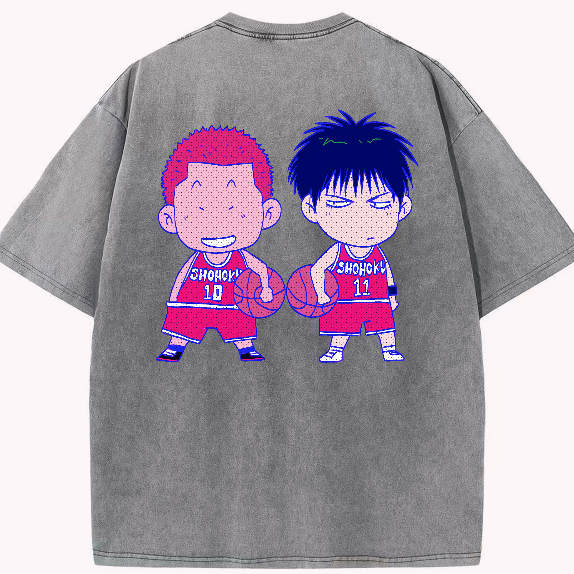 （画像用） SLAM DUNK／スラムダンク 綿100% ヴィンテージ風 半袖Tシャツ（背面プリント）