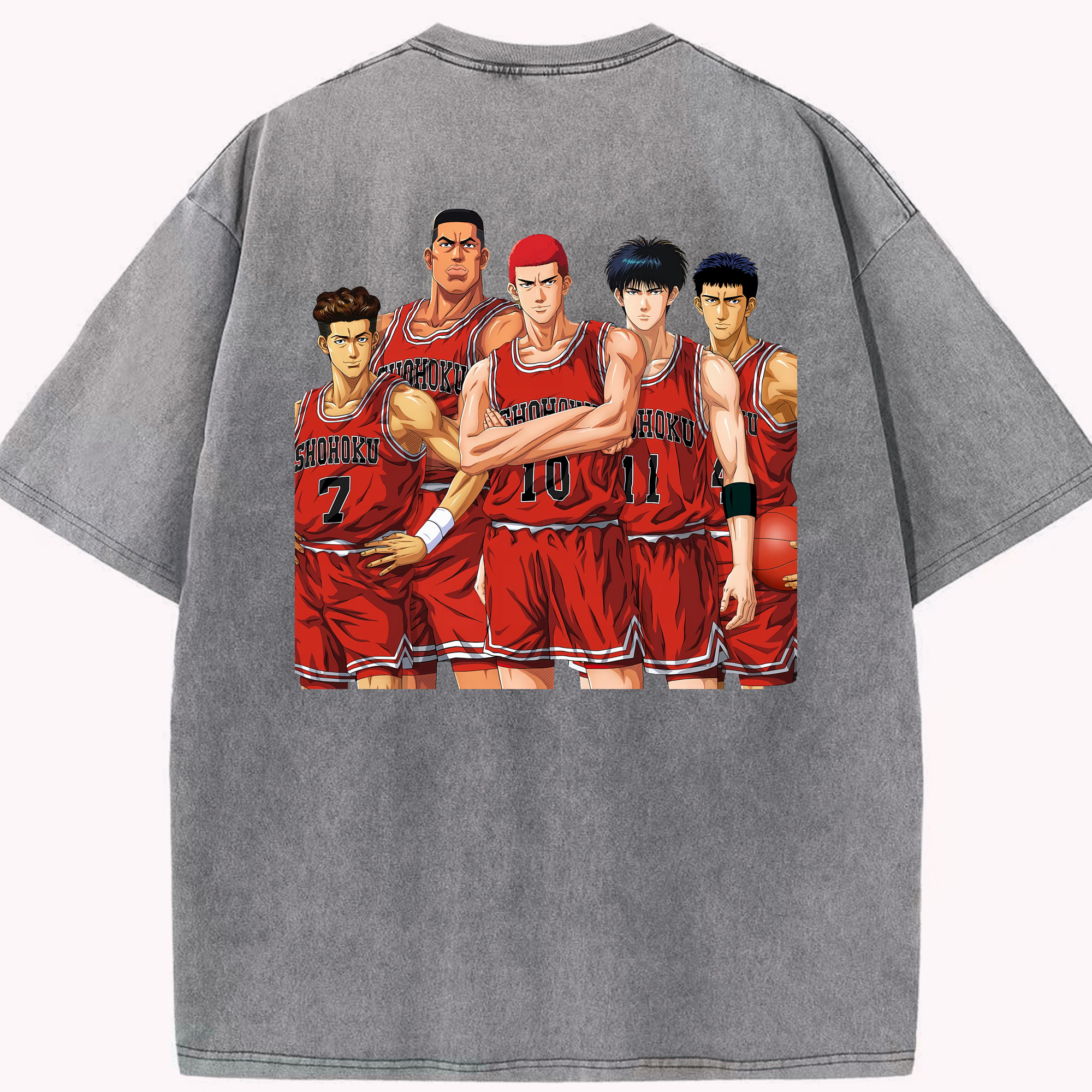 （画像用） SLAM DUNK／スラムダンク 綿100% ヴィンテージ風 半袖Tシャツ（背面プリント）