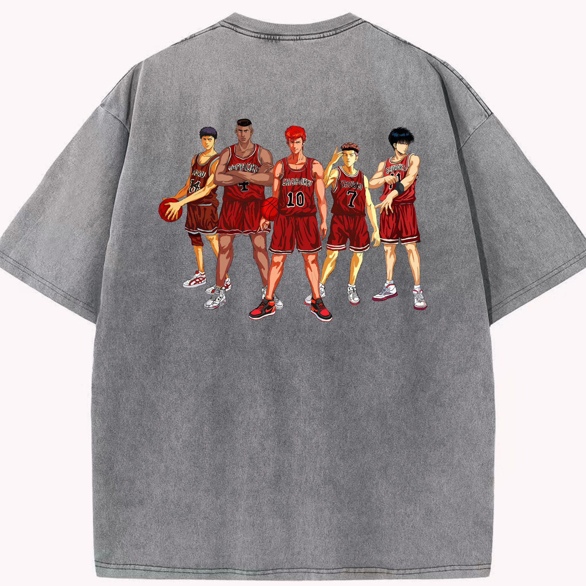 （画像用） SLAM DUNK／スラムダンク 綿100% ヴィンテージ風 半袖Tシャツ（背面プリント）