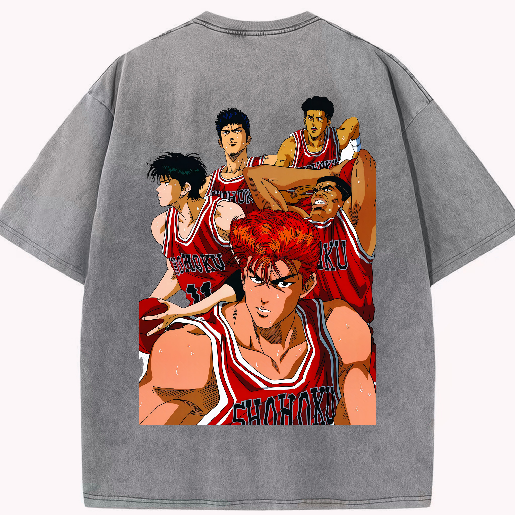 （画像用） SLAM DUNK／スラムダンク 綿100% ヴィンテージ風 半袖Tシャツ（背面プリント）
