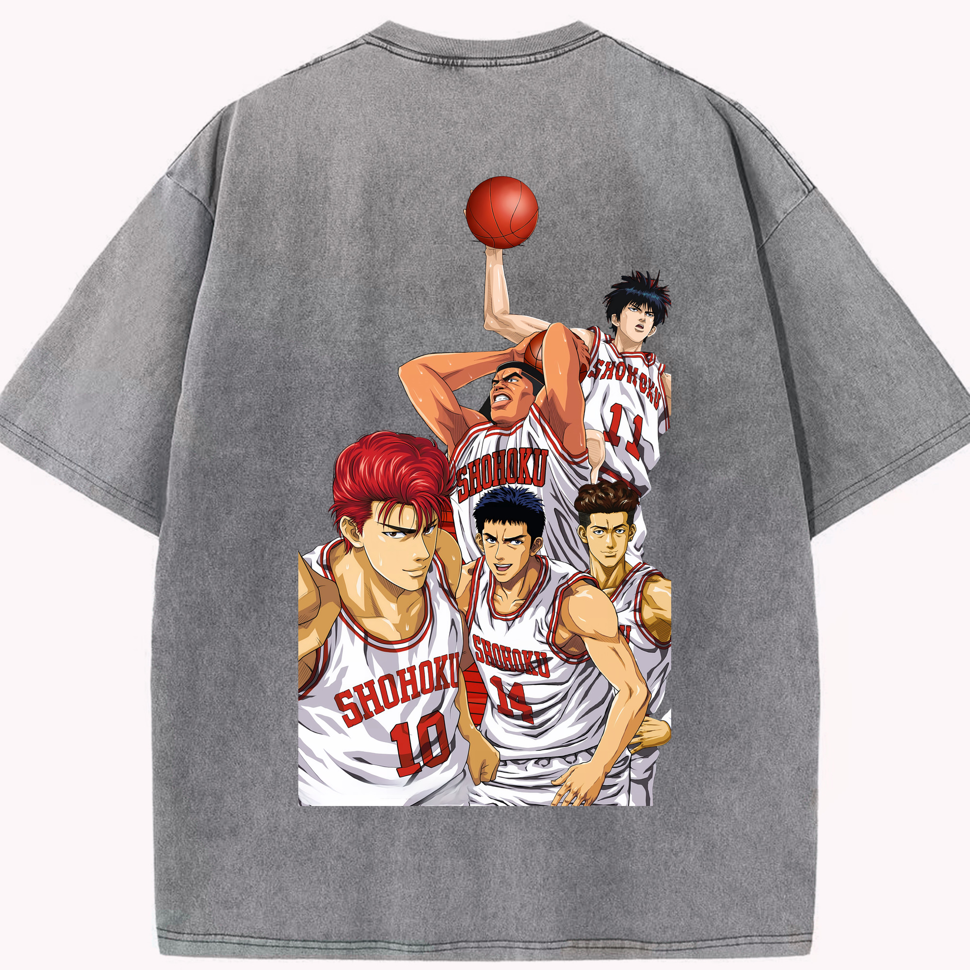 （画像用） SLAM DUNK／スラムダンク 綿100% ヴィンテージ風 半袖Tシャツ（背面プリント）