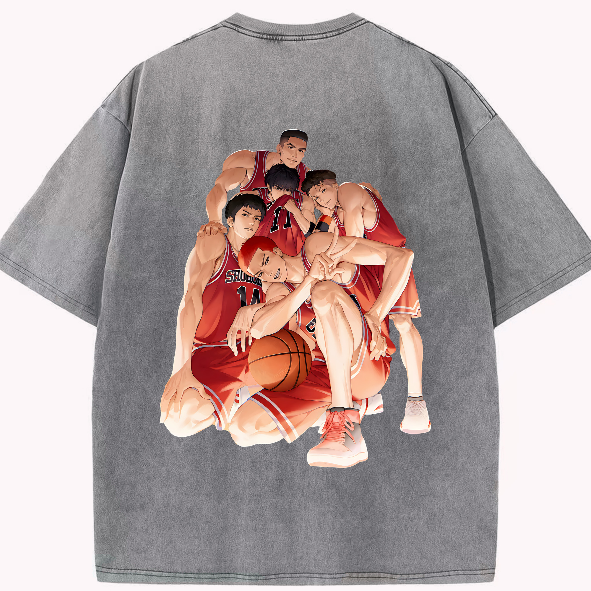 （画像用） SLAM DUNK／スラムダンク 綿100% ヴィンテージ風 半袖Tシャツ（背面プリント）