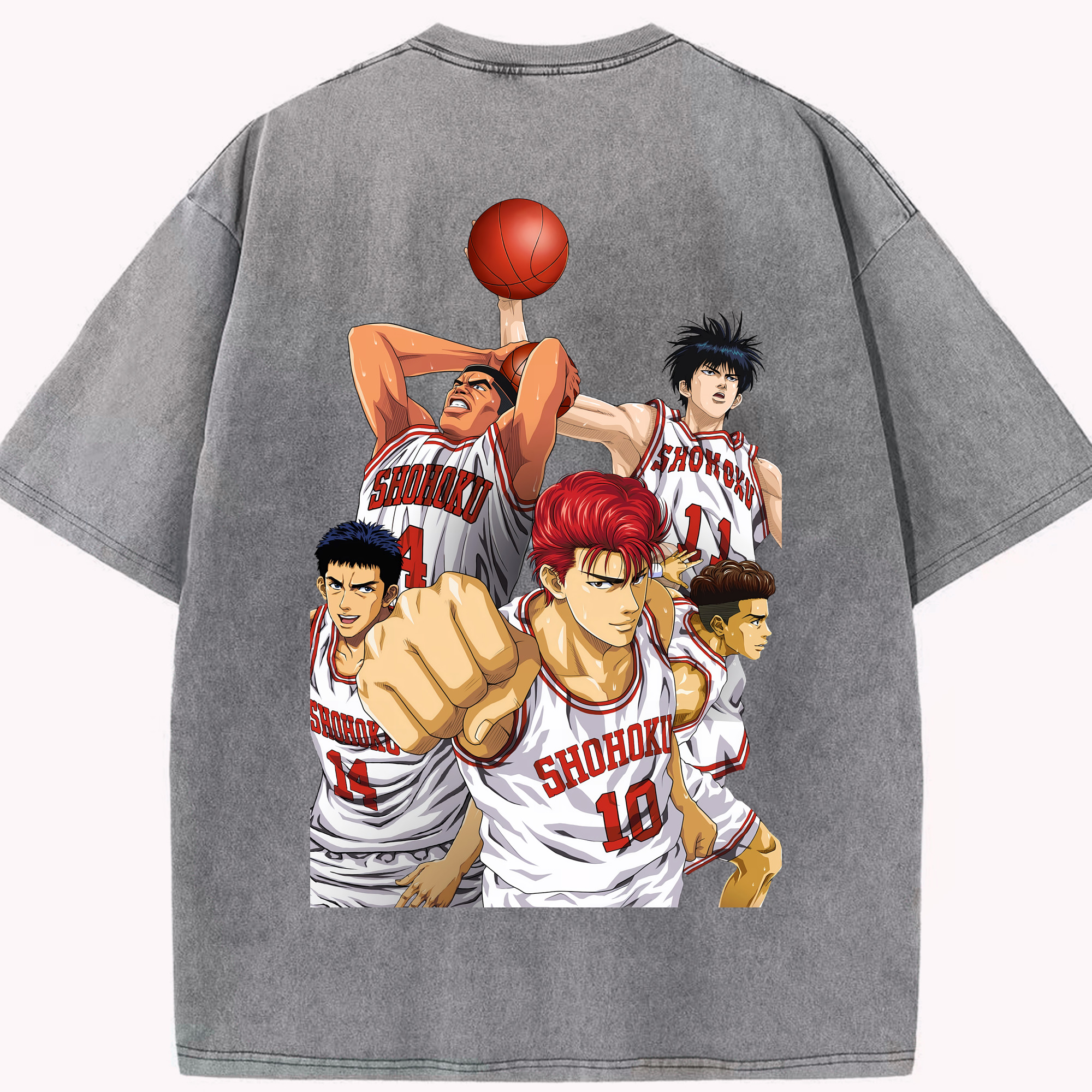 （画像用） SLAM DUNK／スラムダンク 綿100% ヴィンテージ風 半袖Tシャツ（背面プリント）