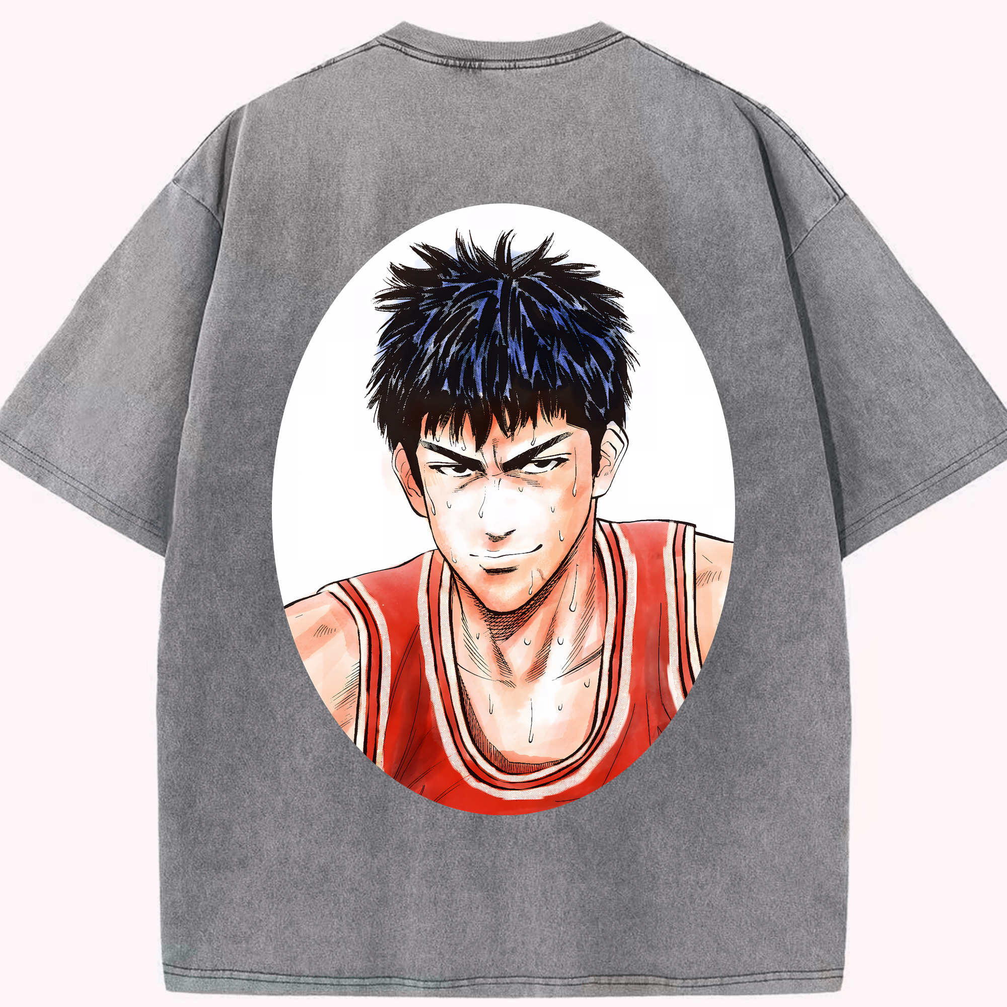 （画像用） SLAM DUNK／スラムダンク 綿100% ヴィンテージ風 半袖Tシャツ（背面プリント）