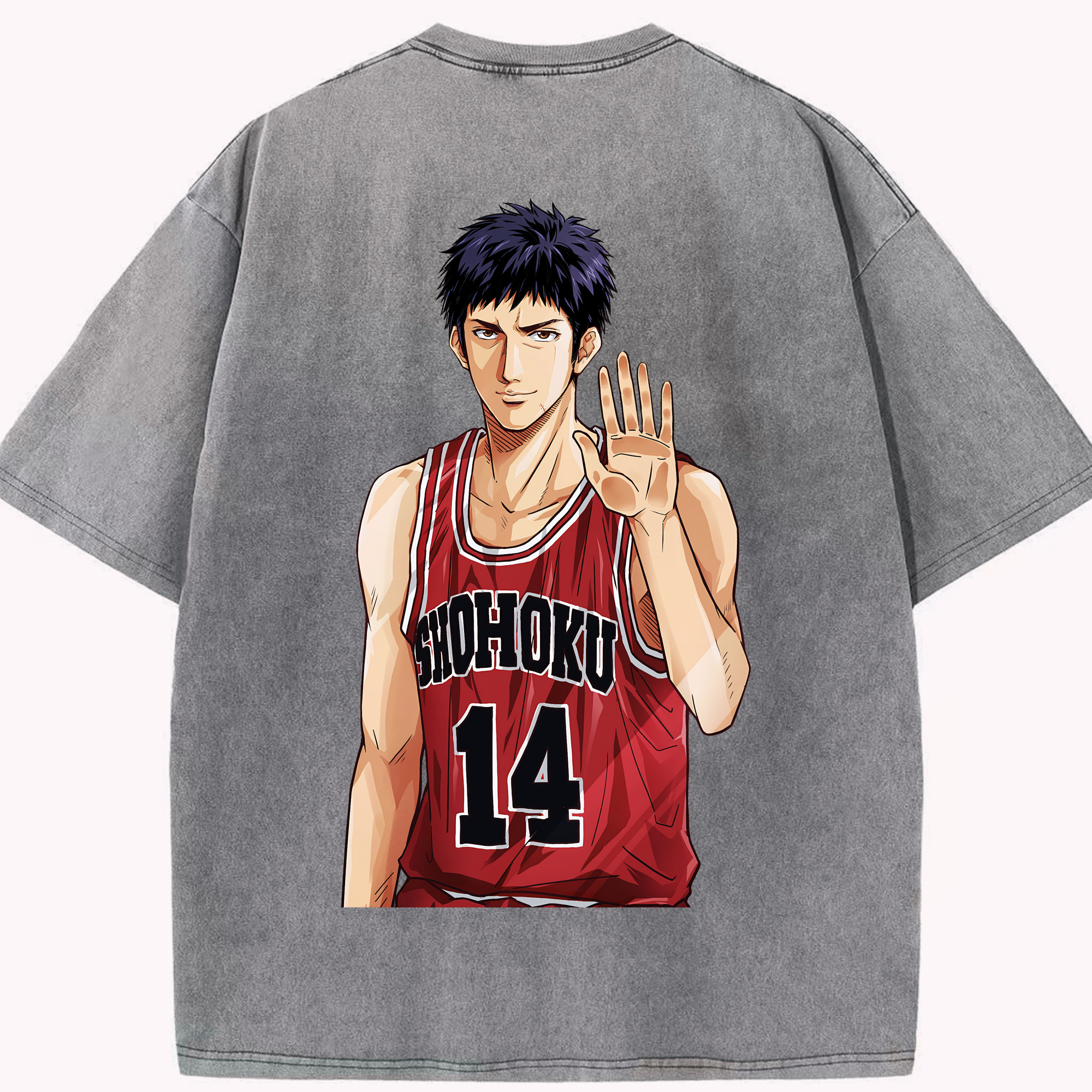 （画像用） SLAM DUNK／スラムダンク 綿100% ヴィンテージ風 半袖Tシャツ（背面プリント）