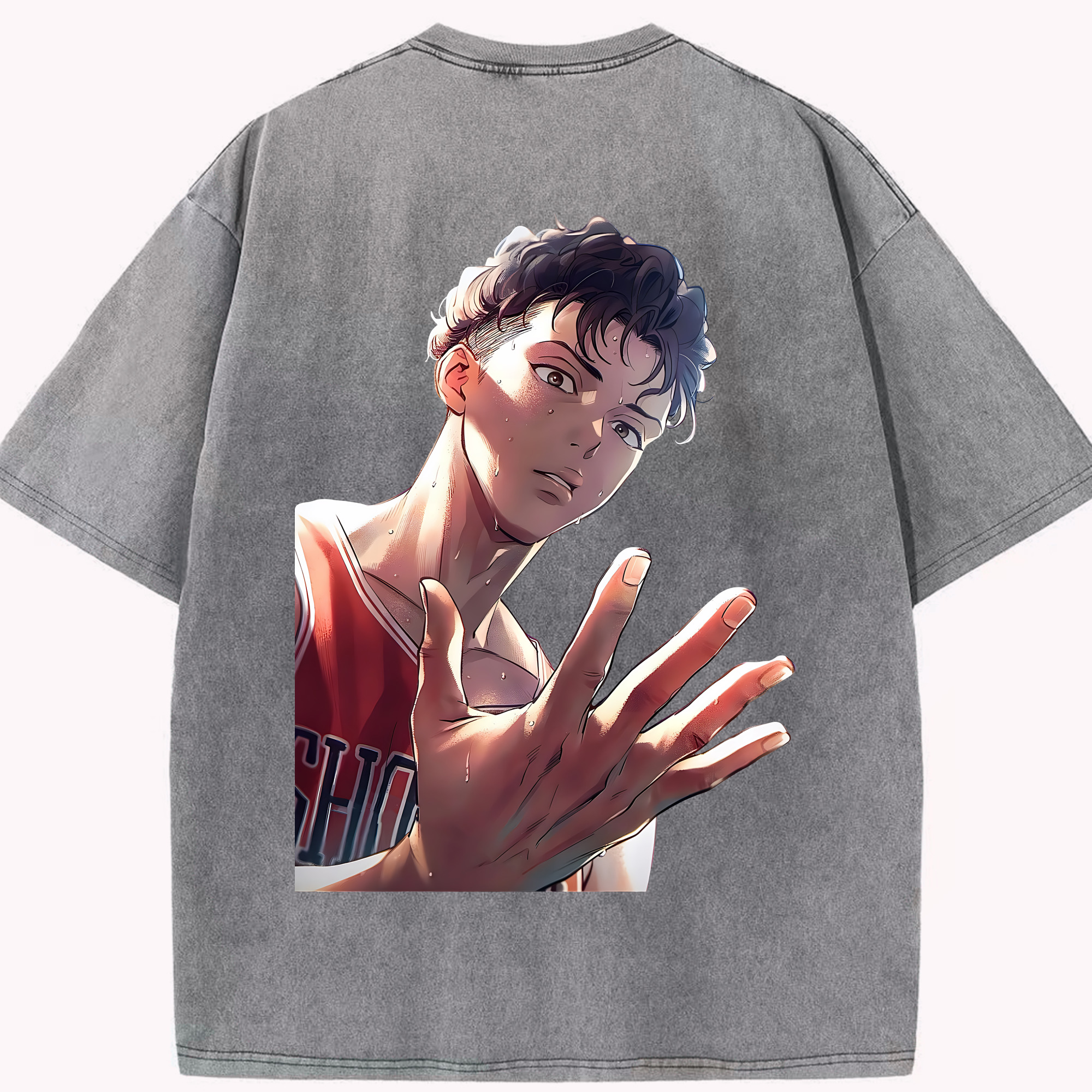 （画像用） SLAM DUNK／スラムダンク 綿100% ヴィンテージ風 半袖Tシャツ（背面プリント）
