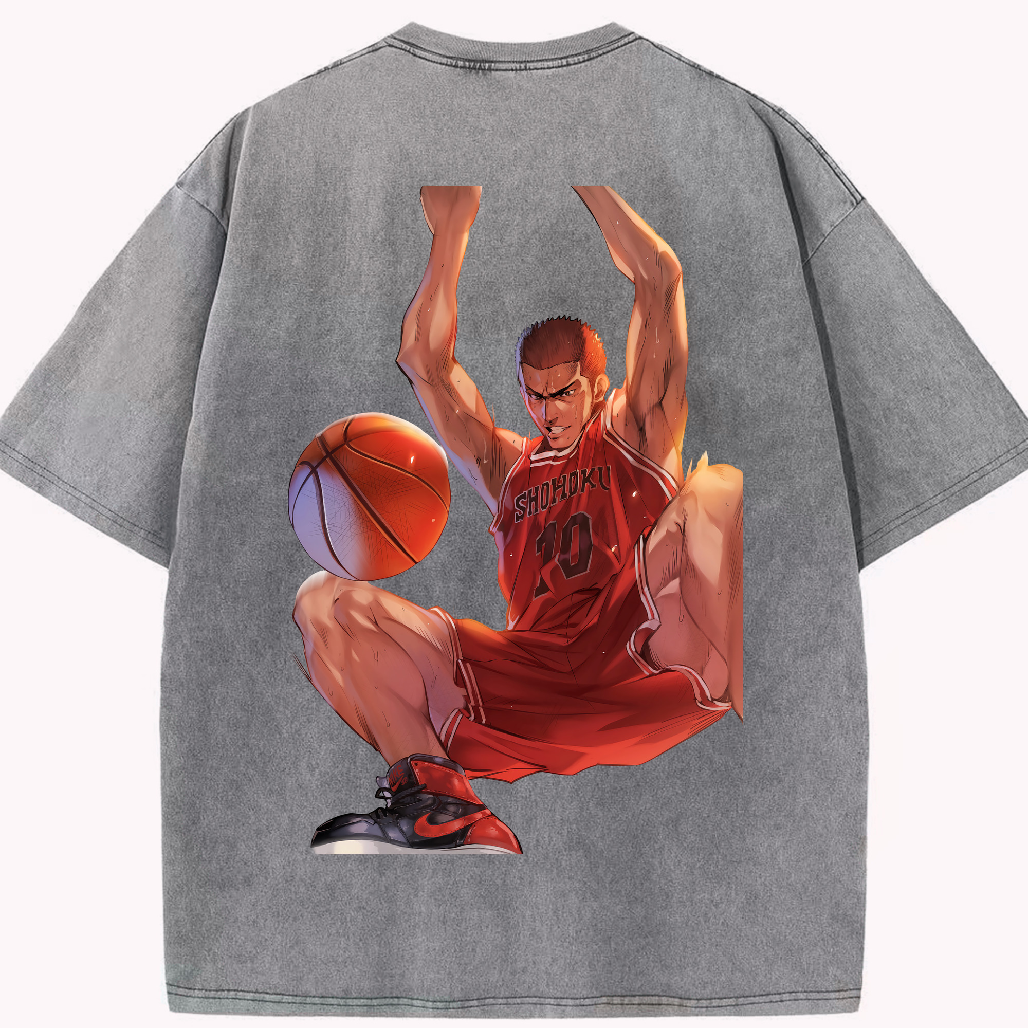 （画像用） SLAM DUNK／スラムダンク 綿100% ヴィンテージ風 半袖Tシャツ（背面プリント）