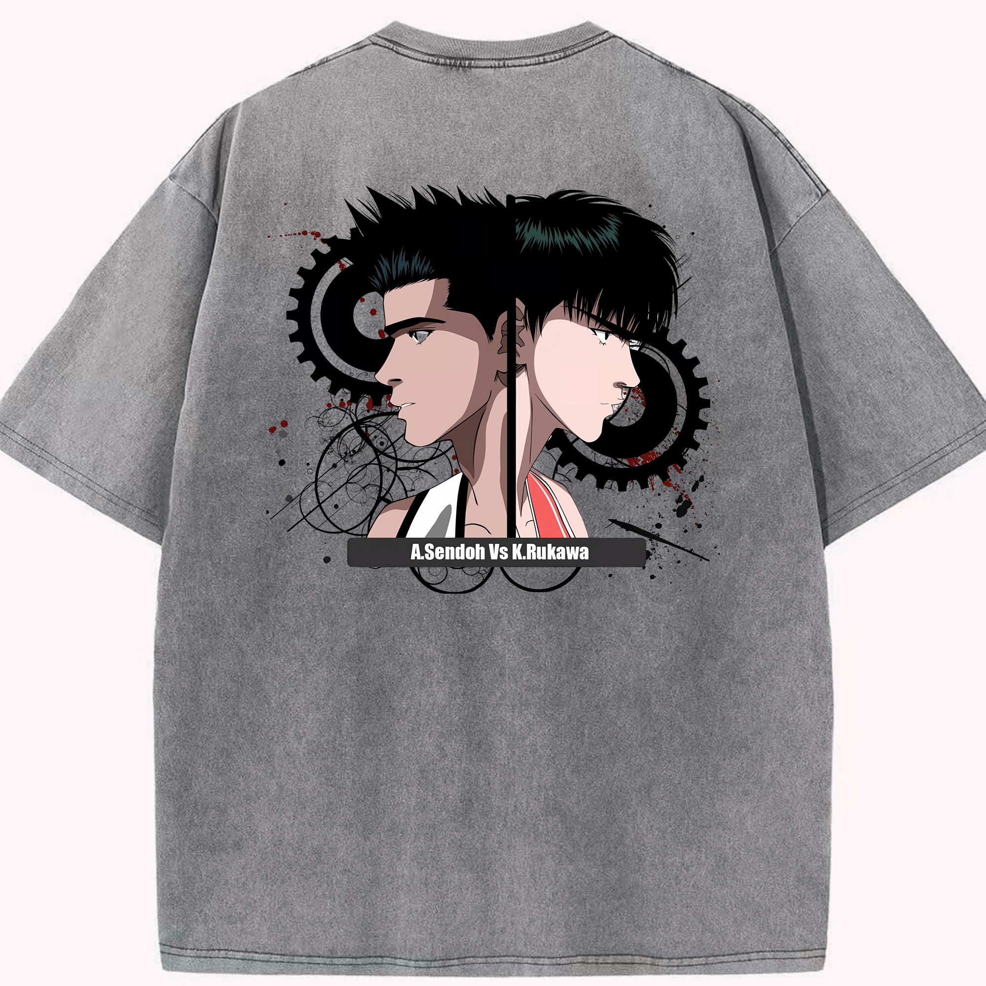 （画像用） SLAM DUNK／スラムダンク 綿100% ヴィンテージ風 半袖Tシャツ（背面プリント）