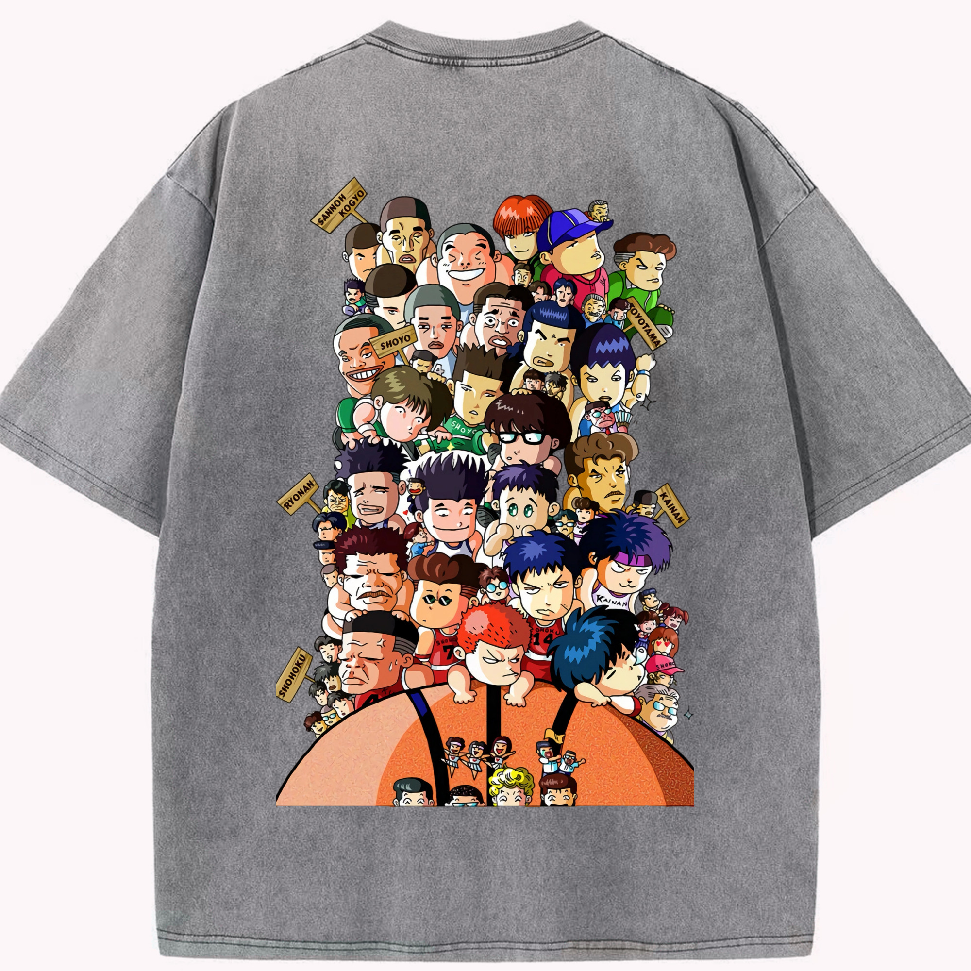 （画像用） SLAM DUNK／スラムダンク 綿100% ヴィンテージ風 半袖Tシャツ（背面プリント）