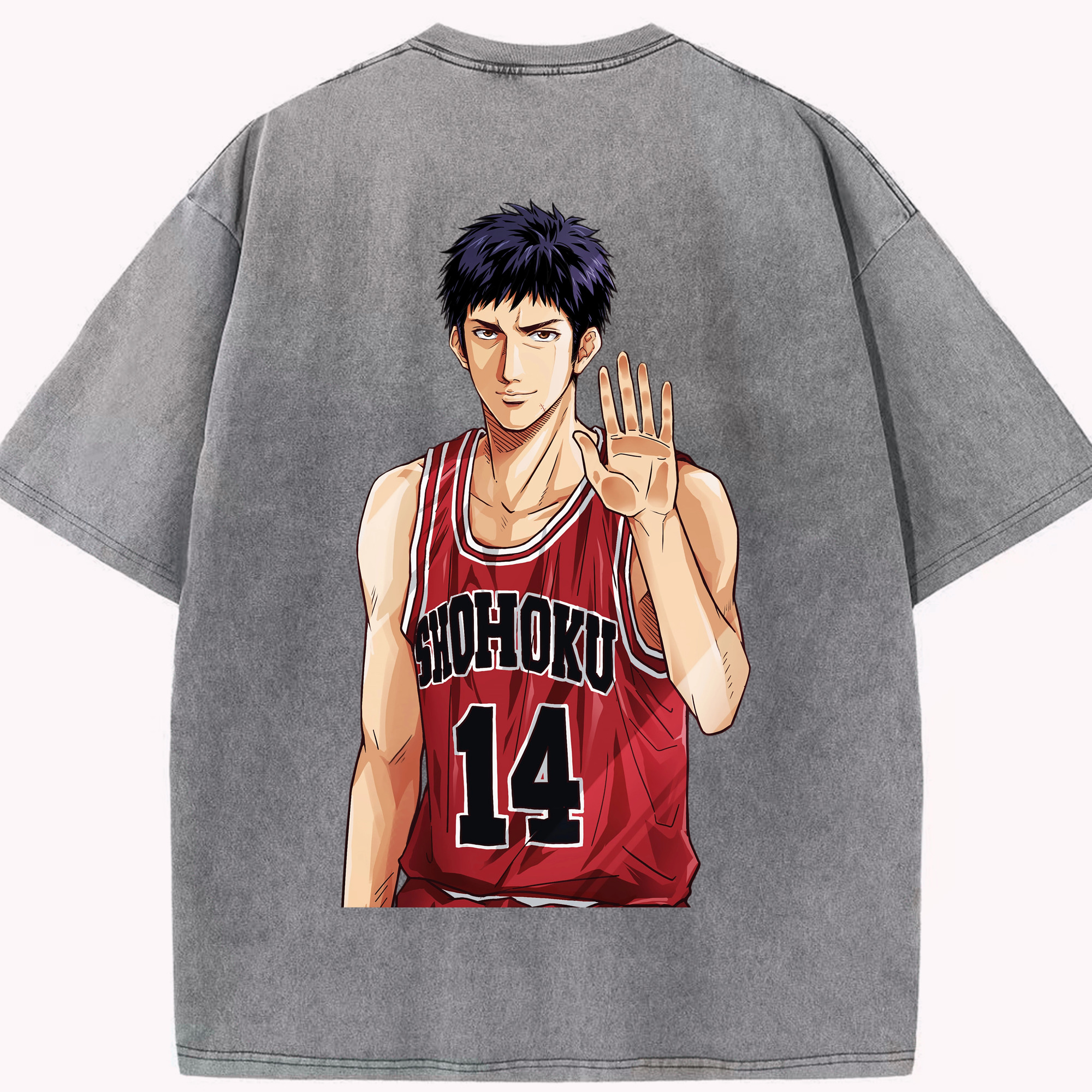 （画像用） SLAM DUNK／スラムダンク 綿100% ヴィンテージ風 半袖Tシャツ（背面プリント）