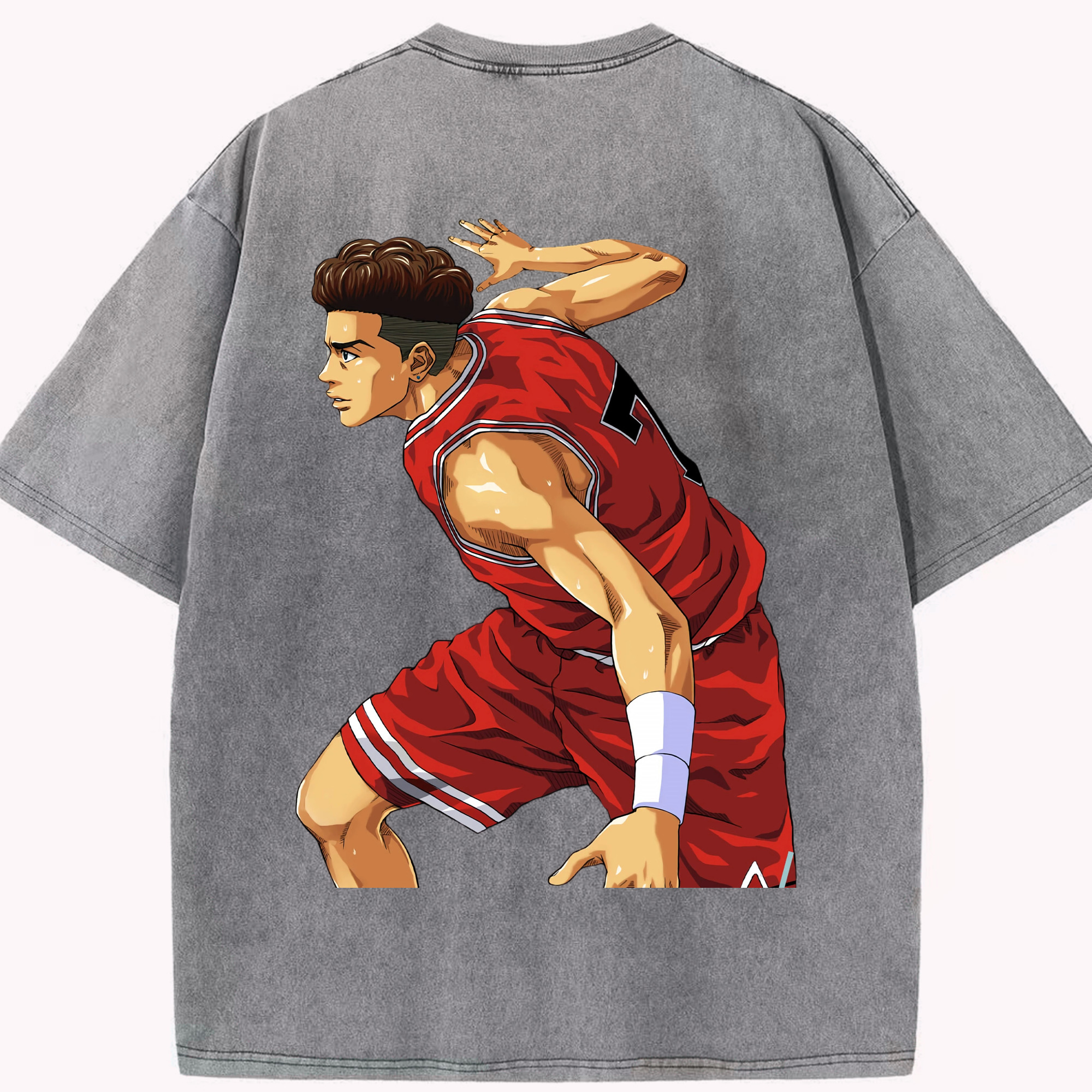 SLAM DUNK／スラムダンク 綿100% ヴィンテージ風 半袖Tシャツ（背面プリント）