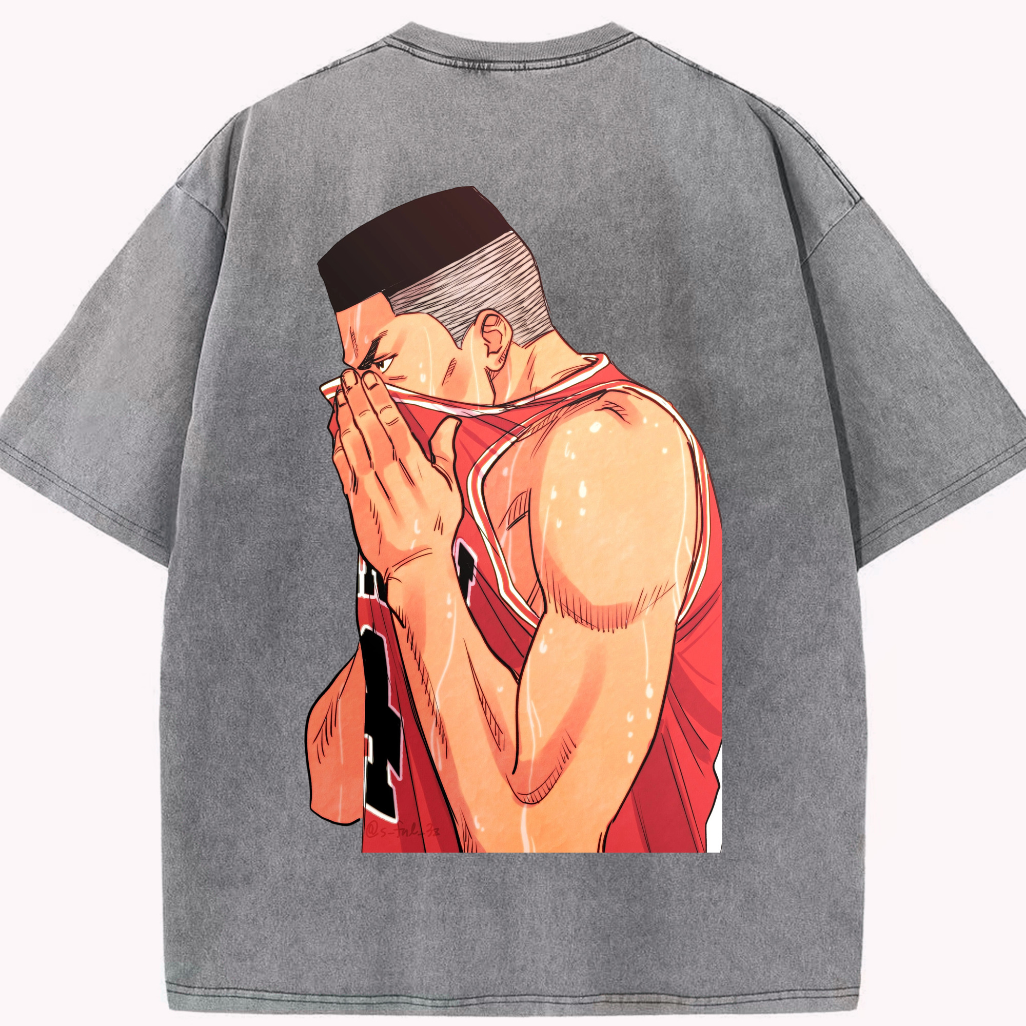 SLAM DUNK／スラムダンク 綿100% ヴィンテージ風 半袖Tシャツ（背面プリント）