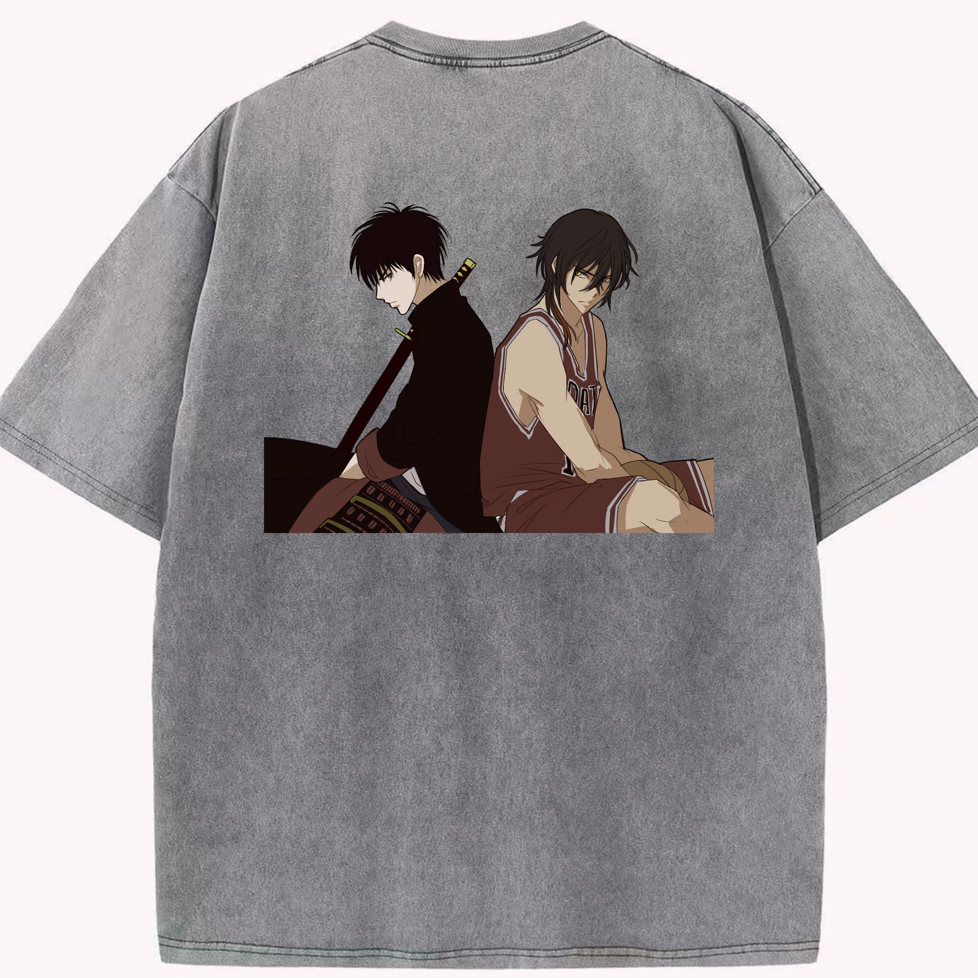 SLAM DUNK／スラムダンク 綿100% ヴィンテージ風 半袖Tシャツ（背面プリント）