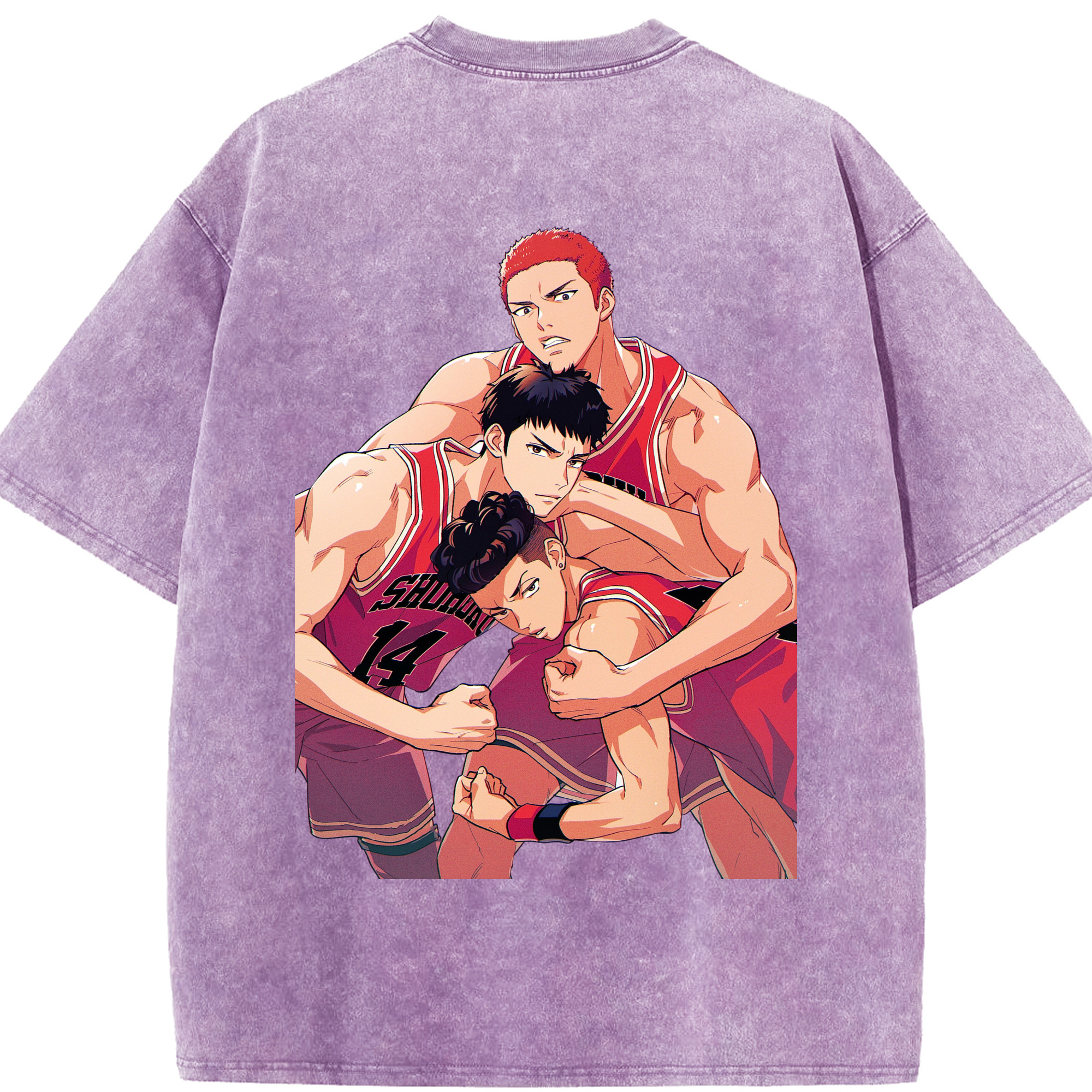 SLAM DUNK／スラムダンク 綿100% ヴィンテージ風 半袖Tシャツ（背面プリント）