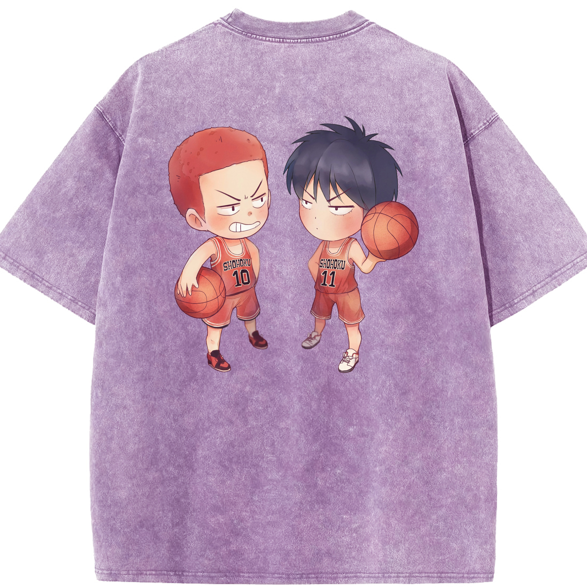 SLAM DUNK／スラムダンク 綿100% ヴィンテージ風 半袖Tシャツ（背面プリント）
