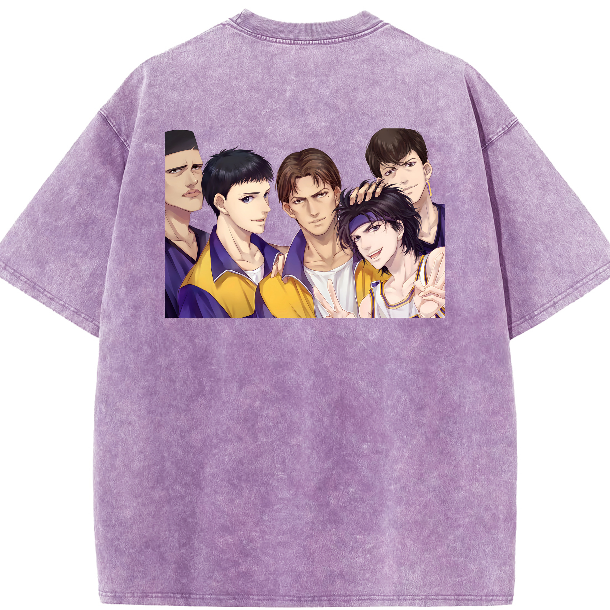 SLAM DUNK／スラムダンク 綿100% ヴィンテージ風 半袖Tシャツ（背面プリント）