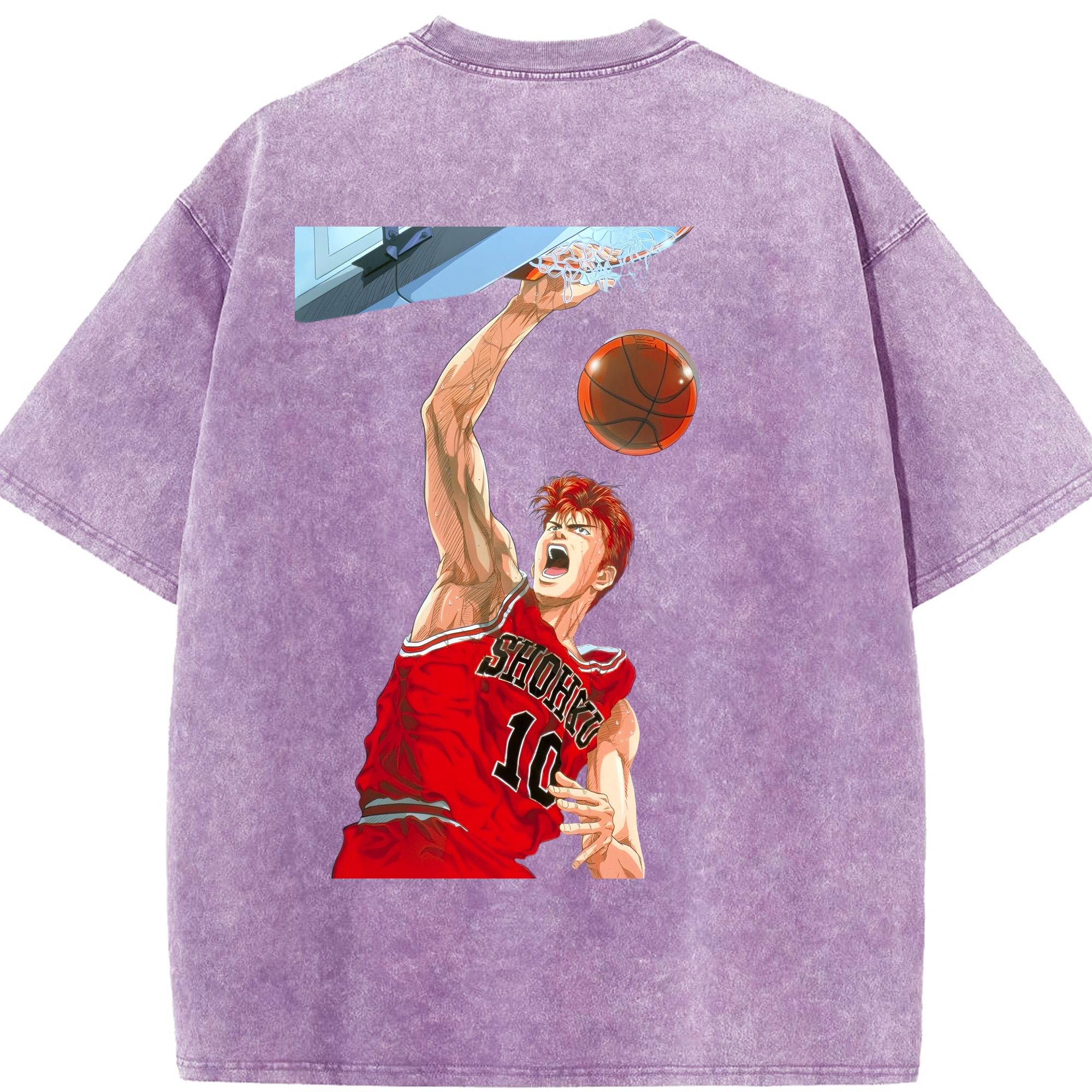 （画像用） SLAM DUNK／スラムダンク 綿100% ヴィンテージ風 半袖Tシャツ（背面プリント）
