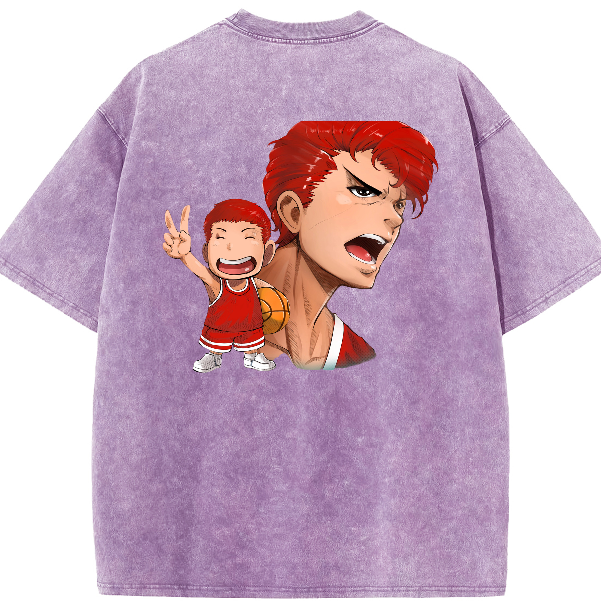 （画像用） SLAM DUNK／スラムダンク 綿100% ヴィンテージ風 半袖Tシャツ（背面プリント）