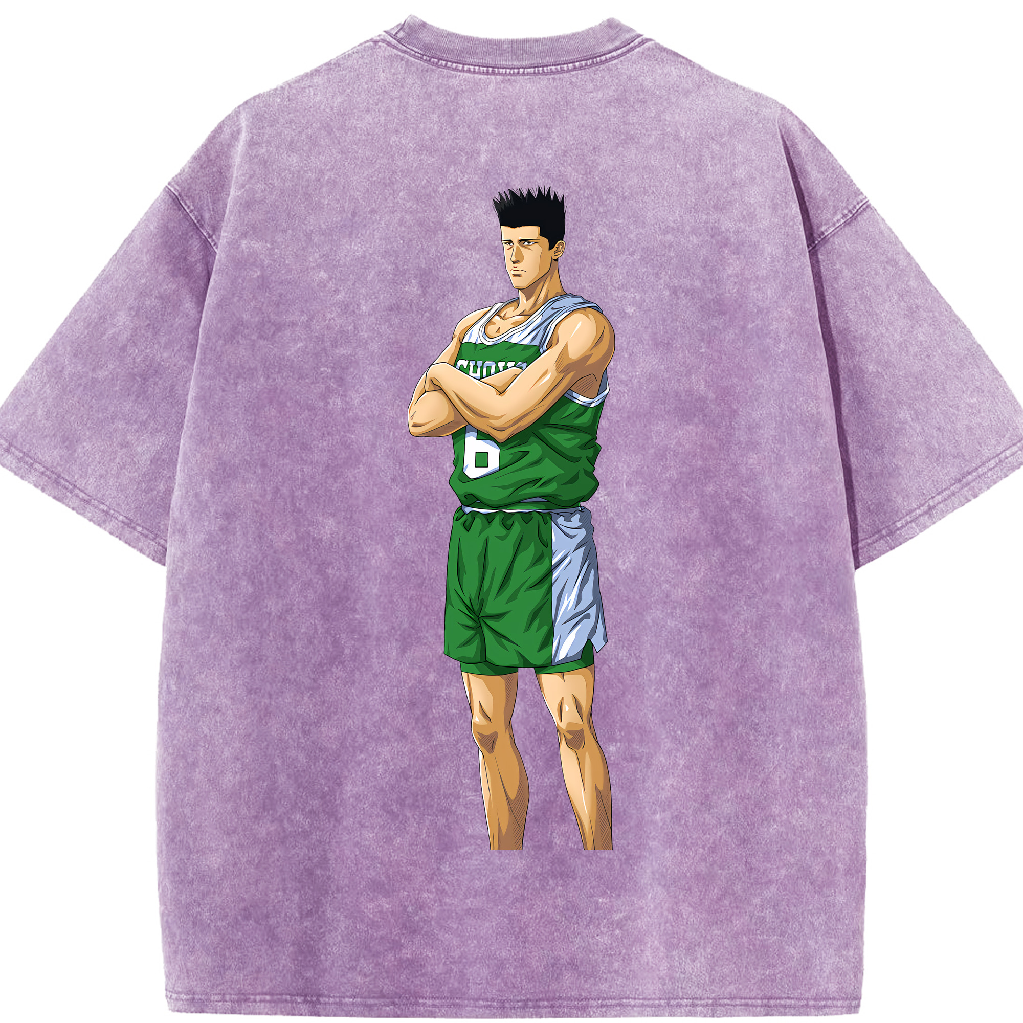 SLAM DUNK／スラムダンク 綿100% ヴィンテージ風 半袖Tシャツ（背面プリント）