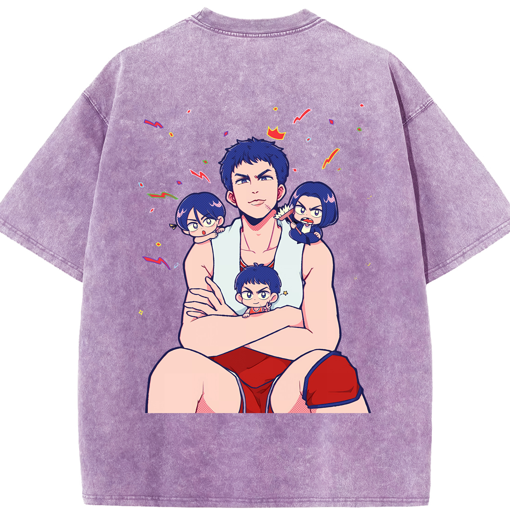 SLAM DUNK／スラムダンク 綿100% ヴィンテージ風 半袖Tシャツ（背面プリント）