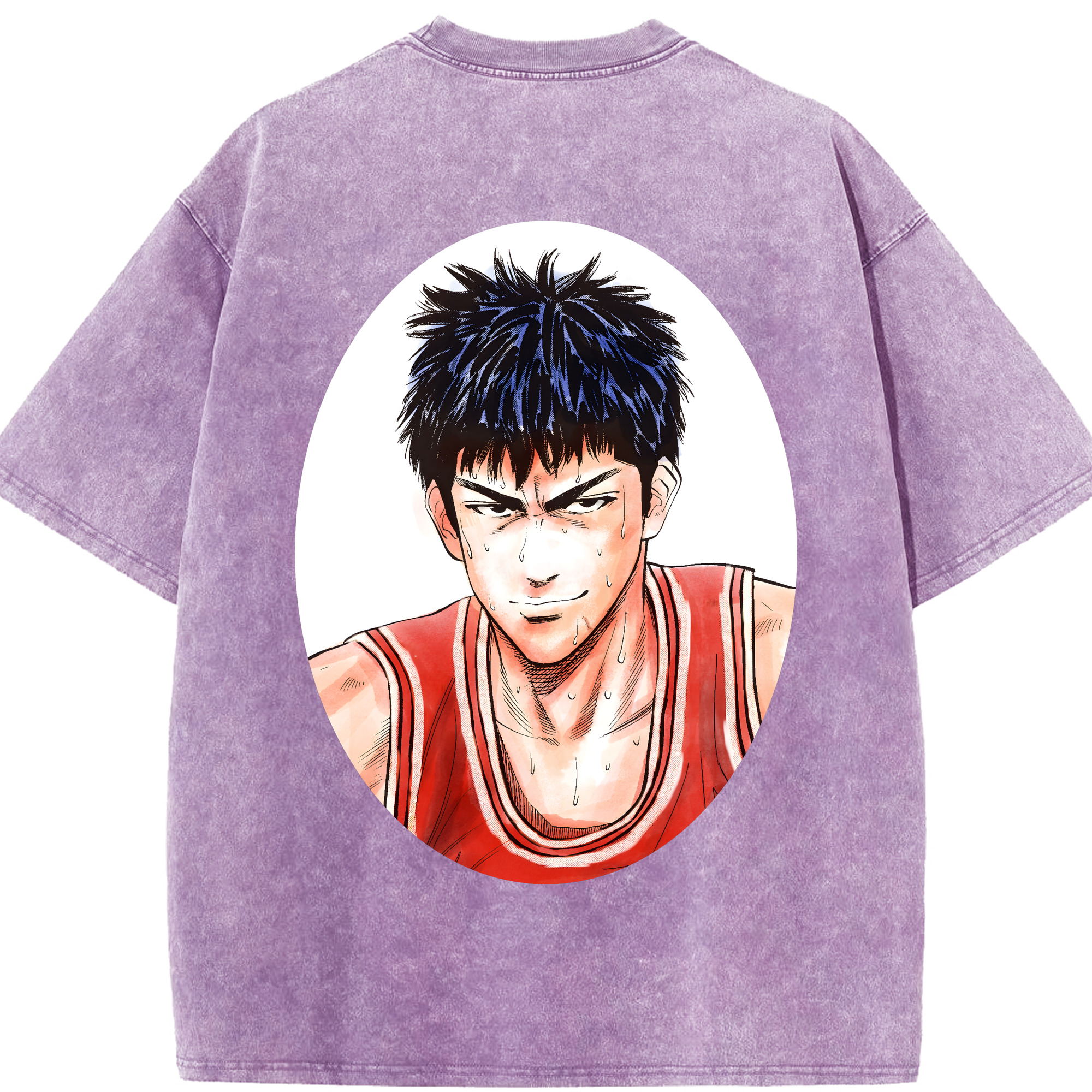 SLAM DUNK／スラムダンク 綿100% ヴィンテージ風 半袖Tシャツ（背面プリント）