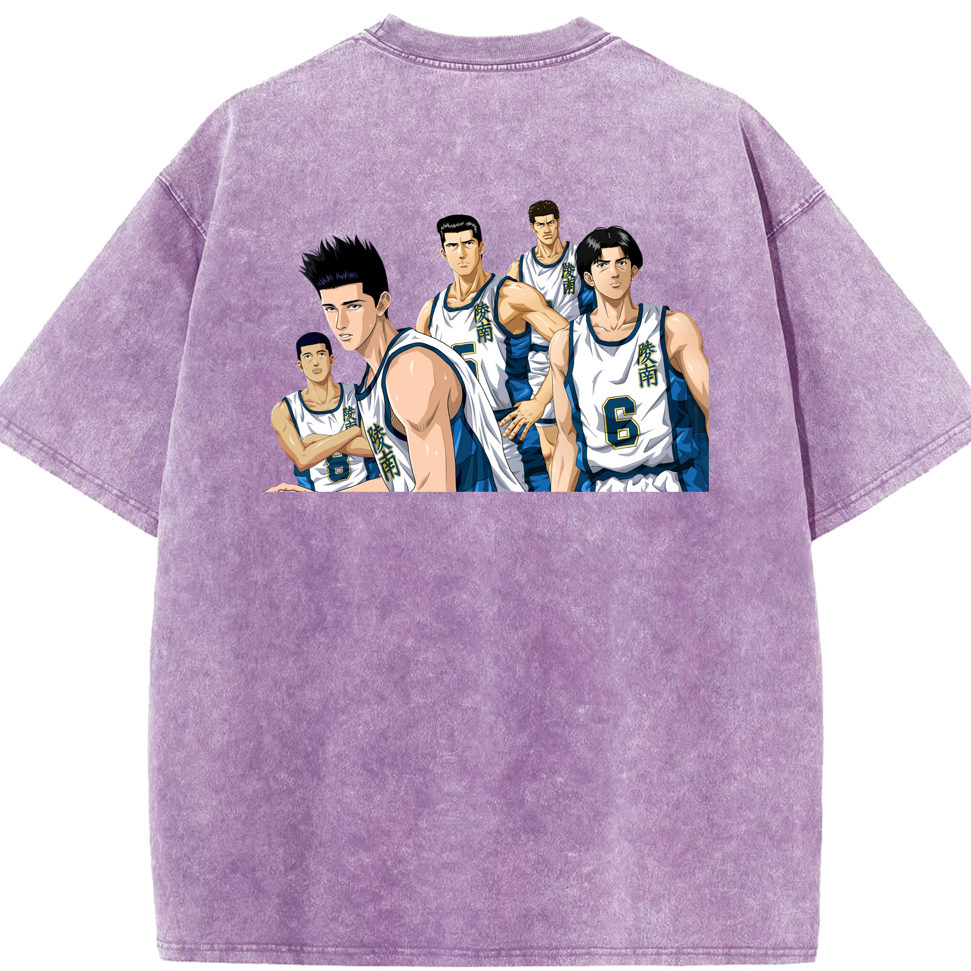 SLAM DUNK／スラムダンク 綿100% ヴィンテージ風 半袖Tシャツ（背面プリント）