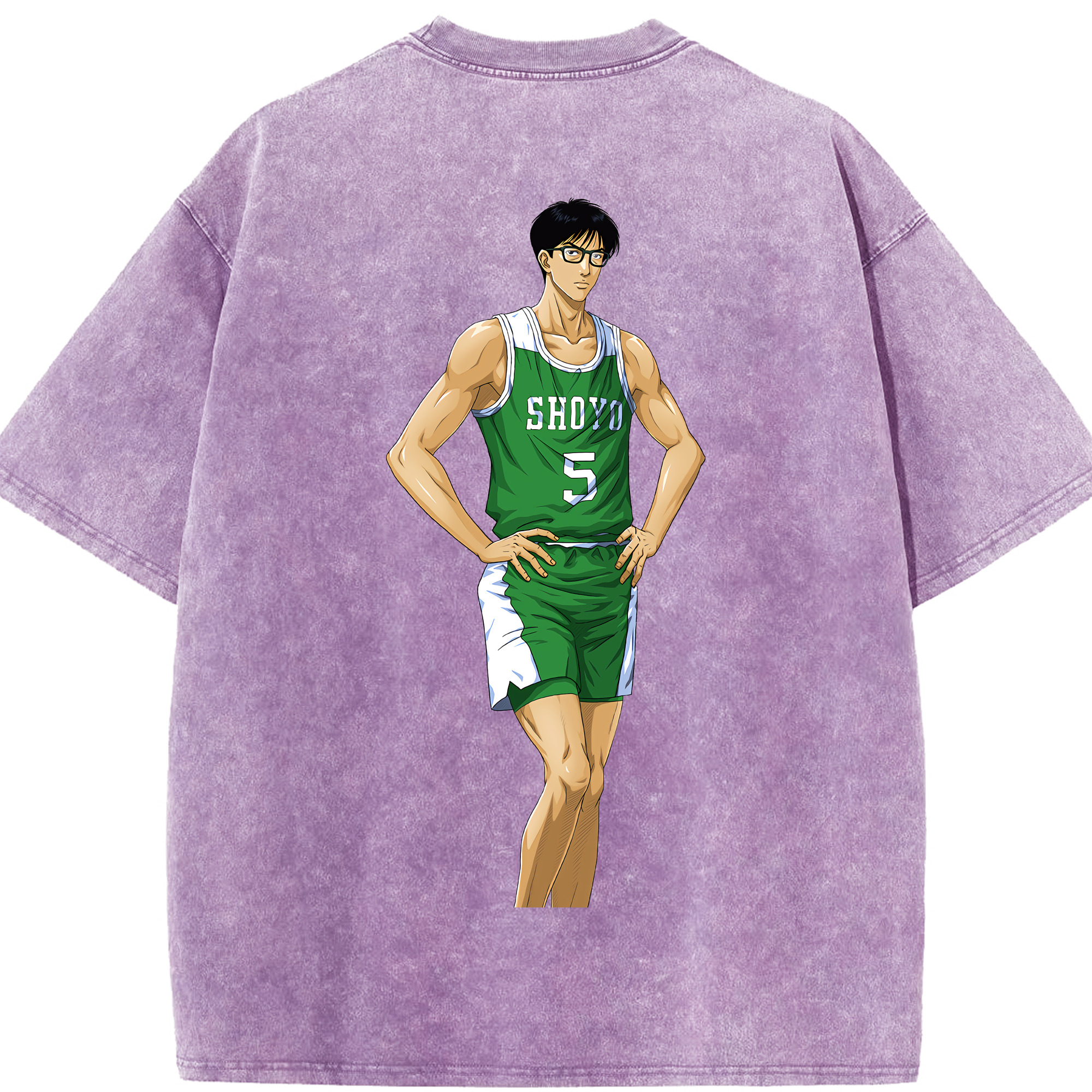 SLAM DUNK／スラムダンク 綿100% ヴィンテージ風 半袖Tシャツ（背面プリント）