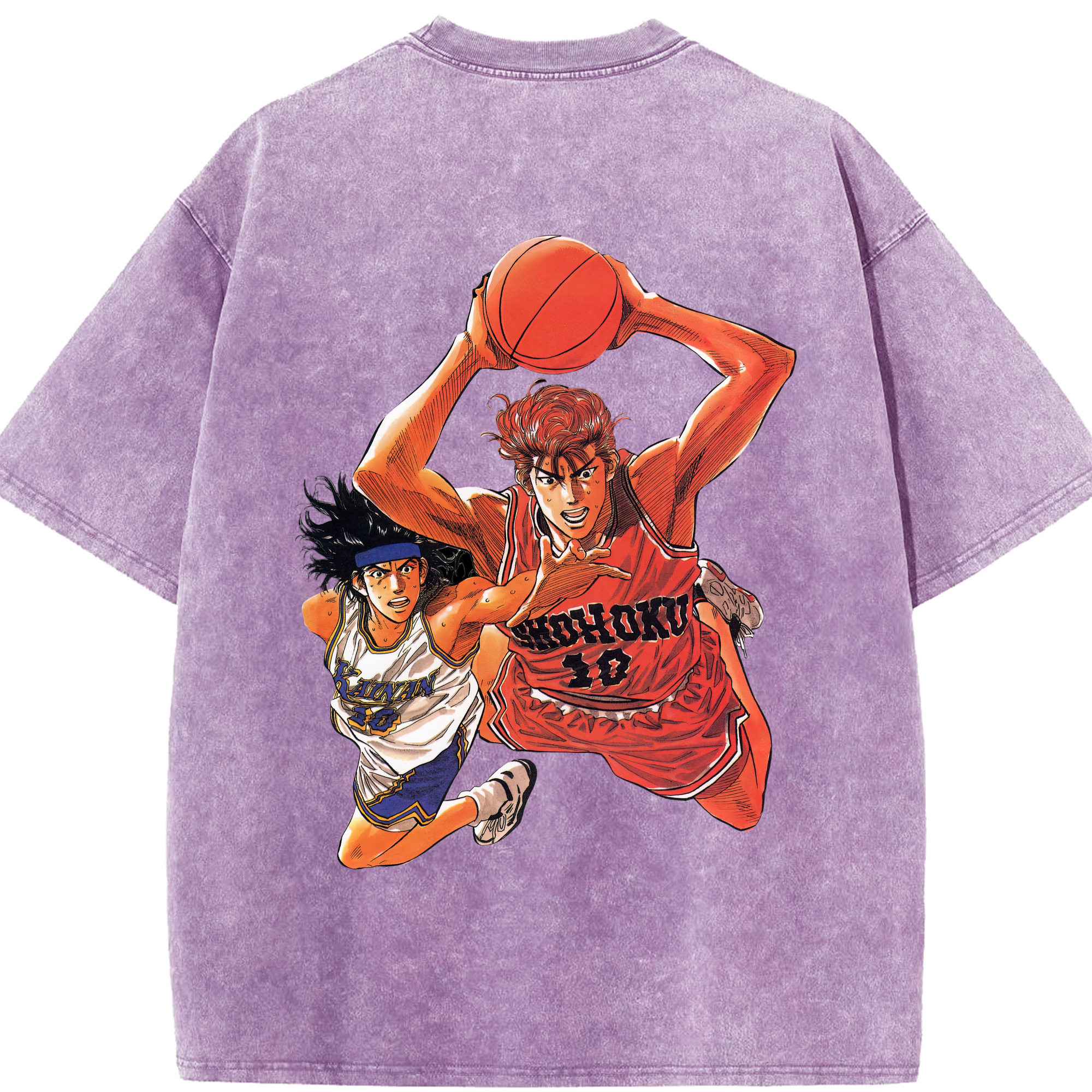 SLAM DUNK／スラムダンク 綿100% ヴィンテージ風 半袖Tシャツ（背面プリント）