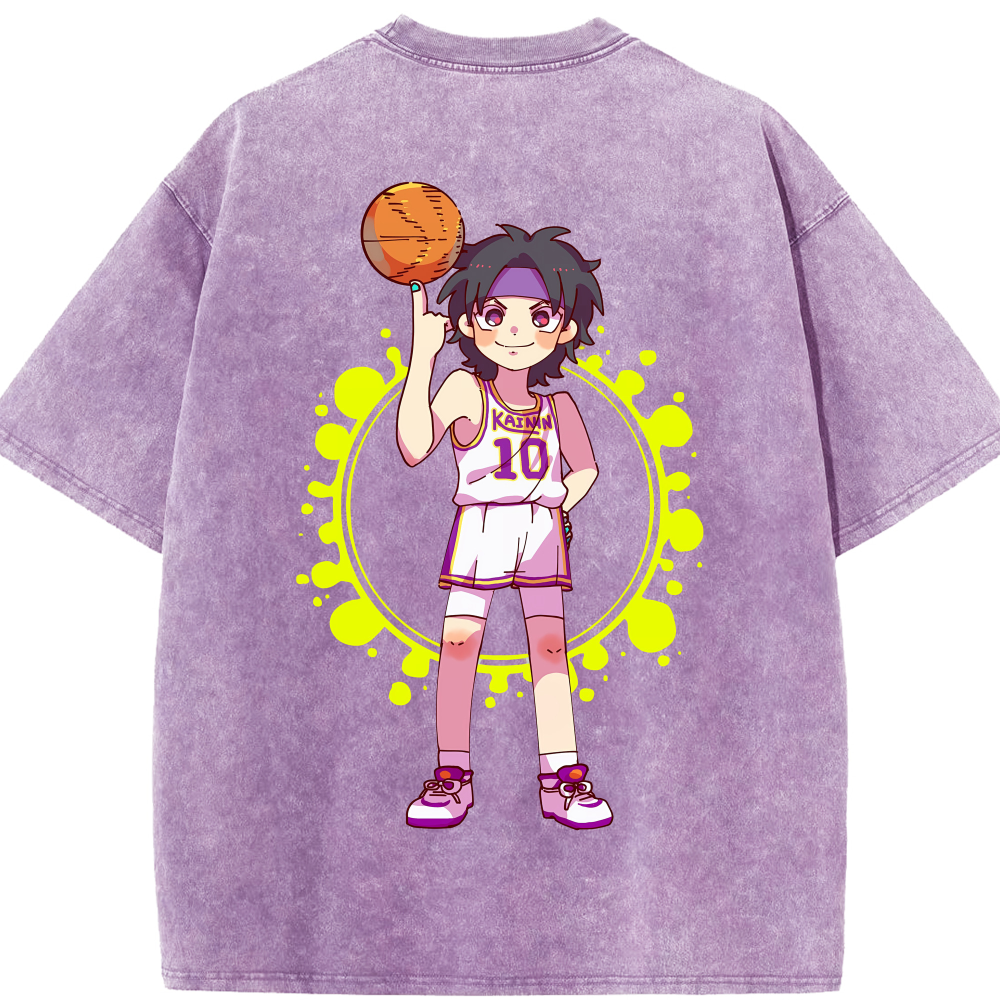 SLAM DUNK／スラムダンク 綿100% ヴィンテージ風 半袖Tシャツ（背面プリント）