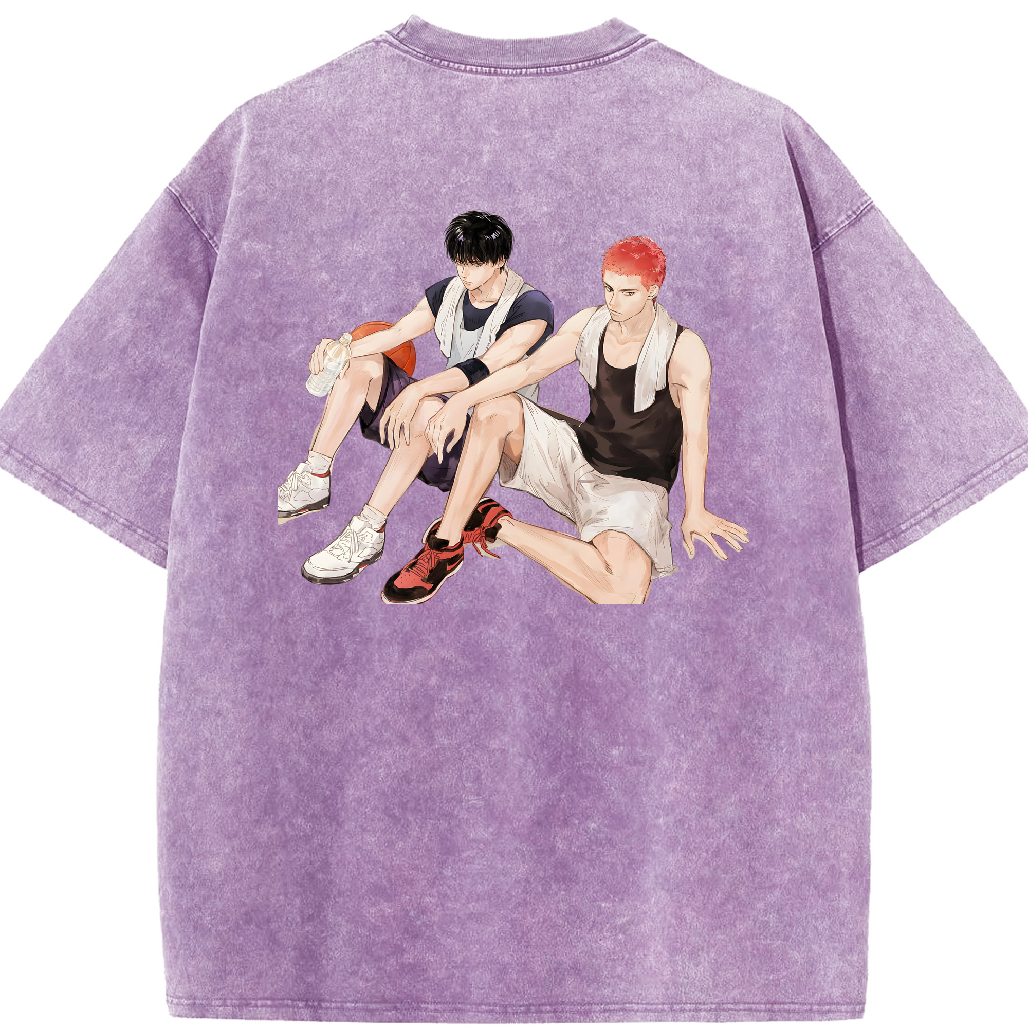 SLAM DUNK／スラムダンク 綿100% ヴィンテージ風 半袖Tシャツ（背面プリント）