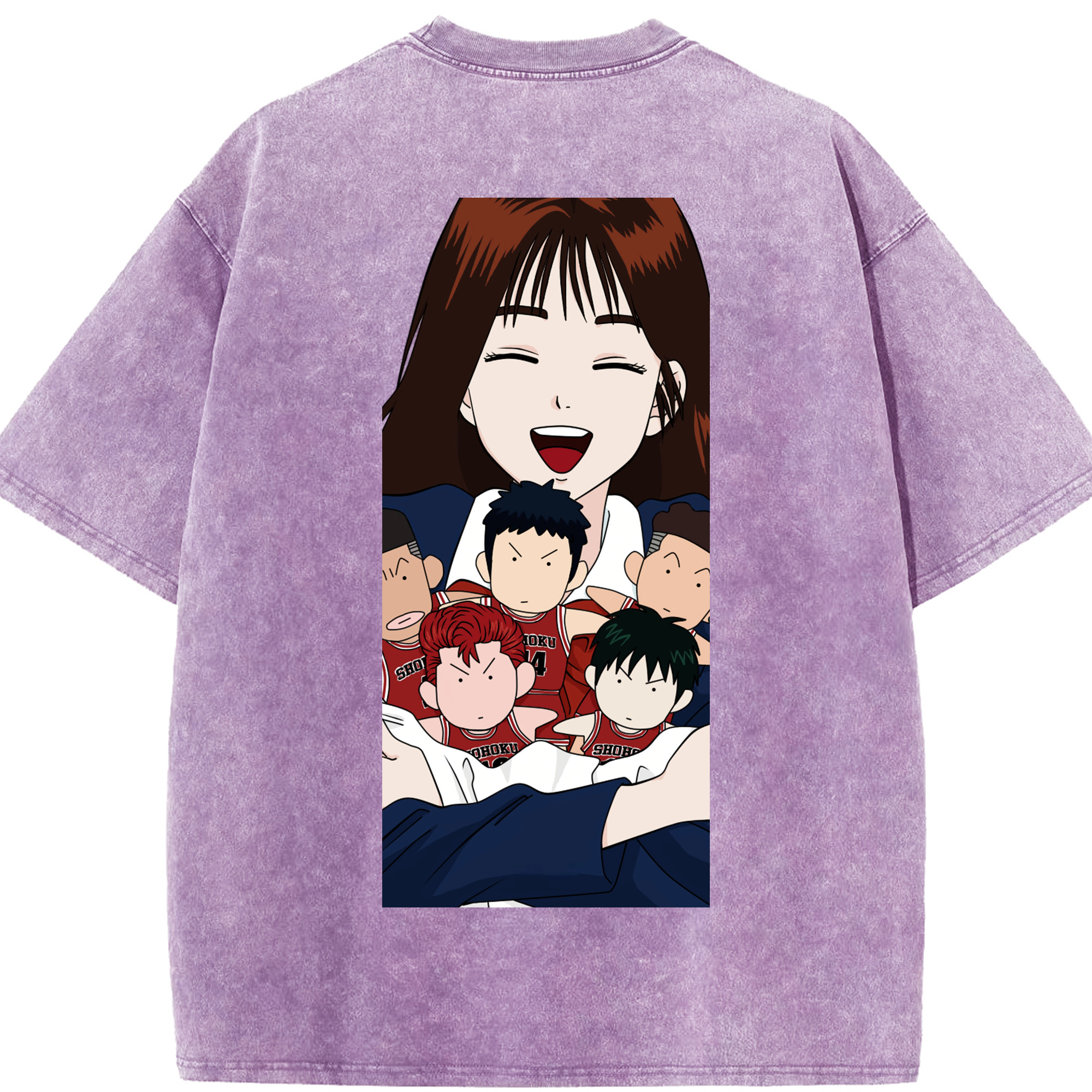 SLAM DUNK／スラムダンク 綿100% ヴィンテージ風 半袖Tシャツ（背面プリント）