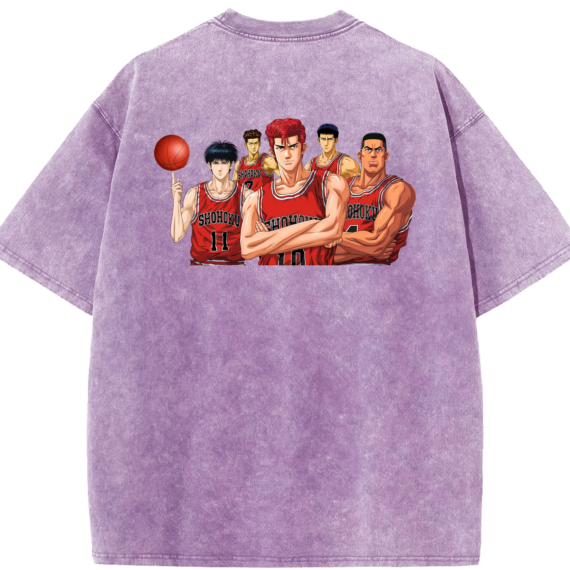 SLAM DUNK／スラムダンク 綿100% ヴィンテージ風 半袖Tシャツ（背面プリント）